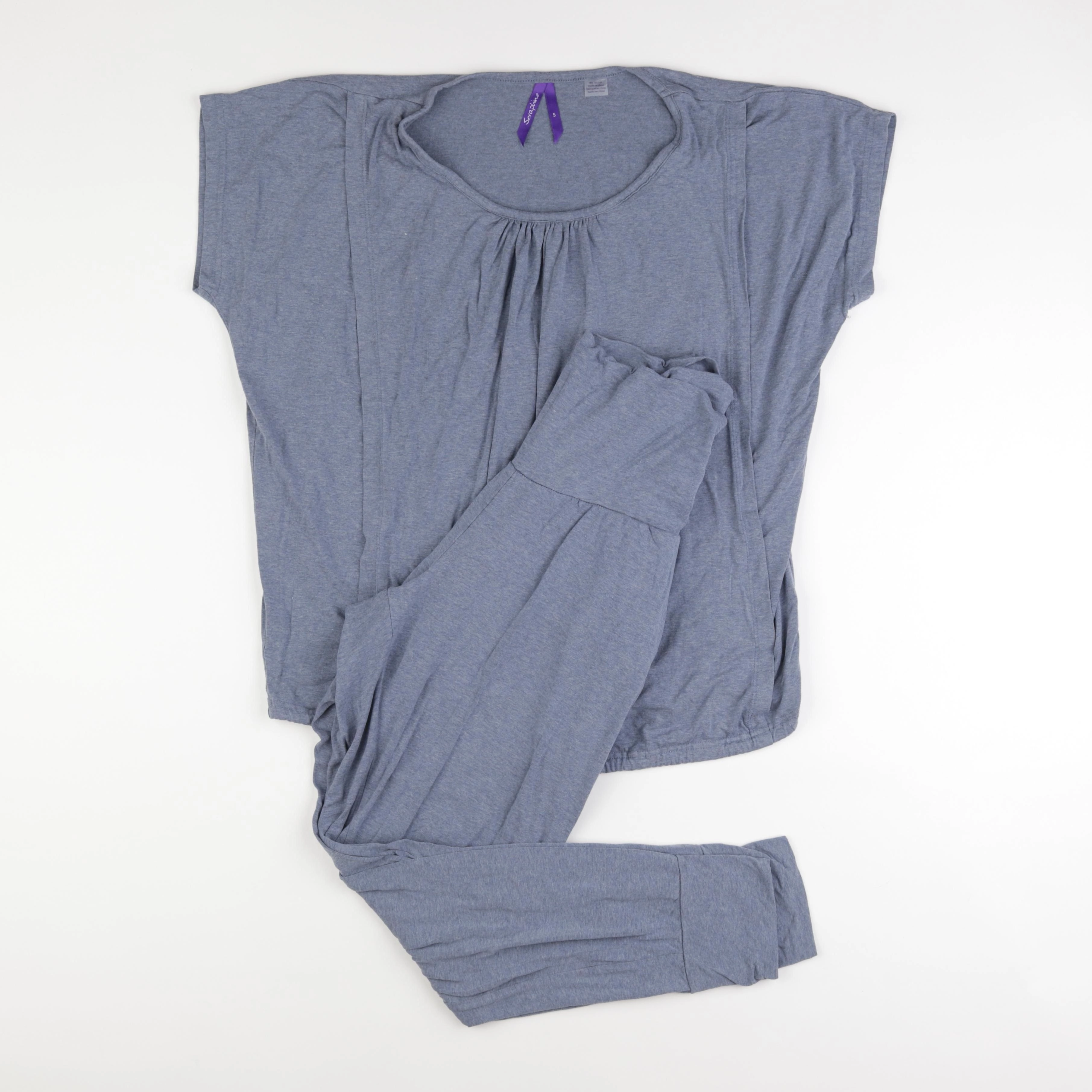 Seraphine - pyjama grossesse coton bleu - s