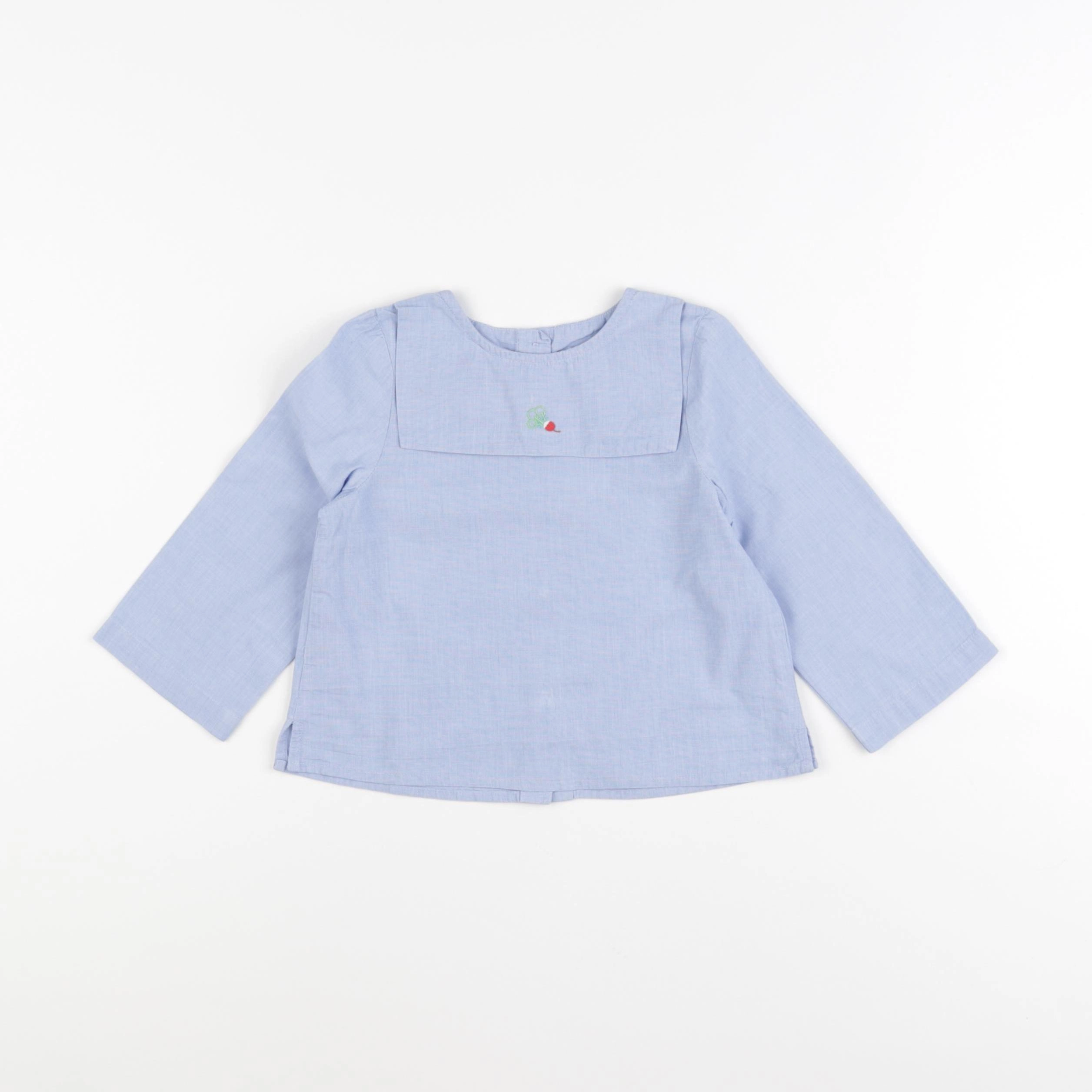Cyrillus - blouse bleu - 24 mois