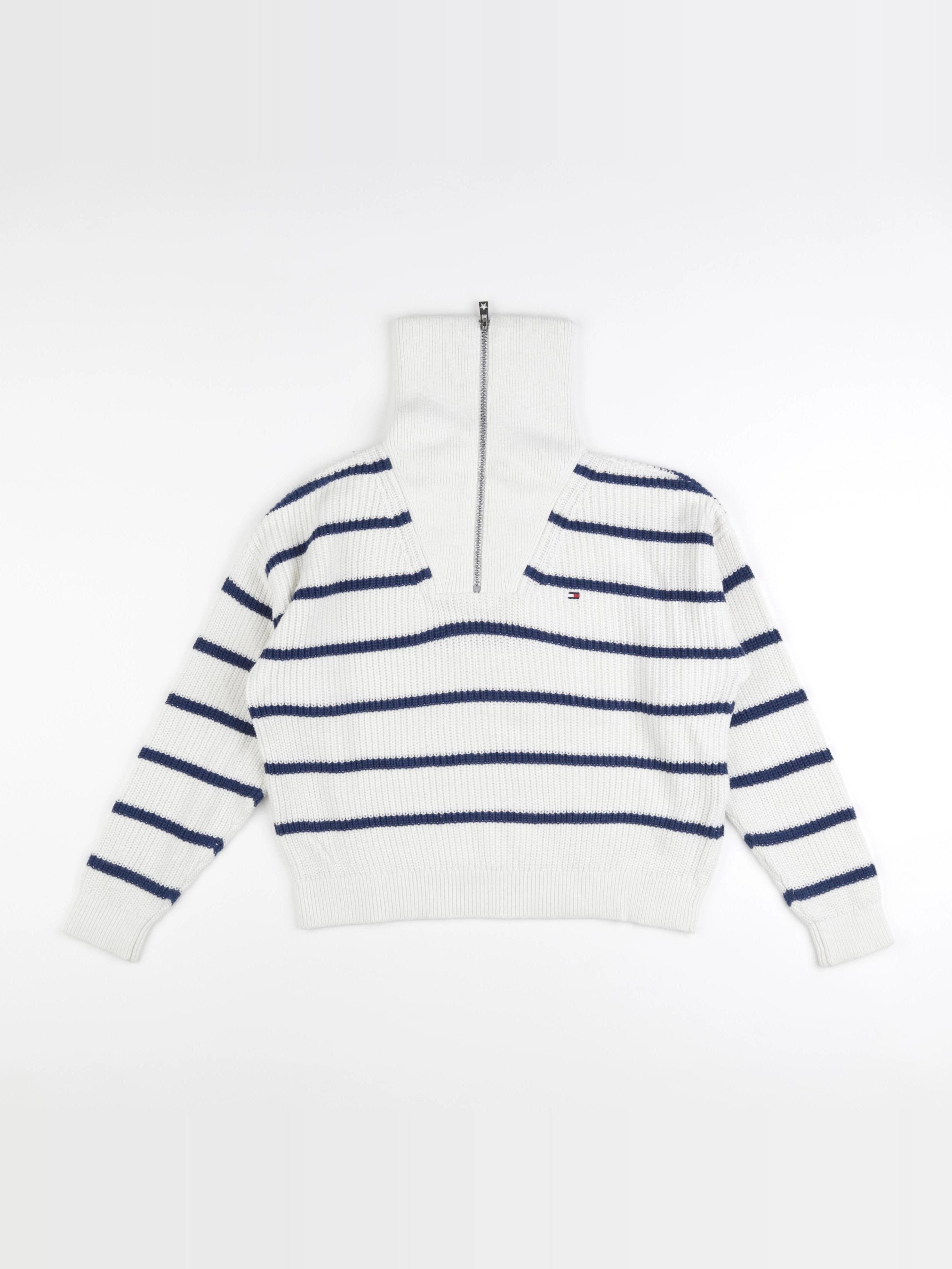 Tommy Hilfiger - pull blanc, bleu - 10 ans