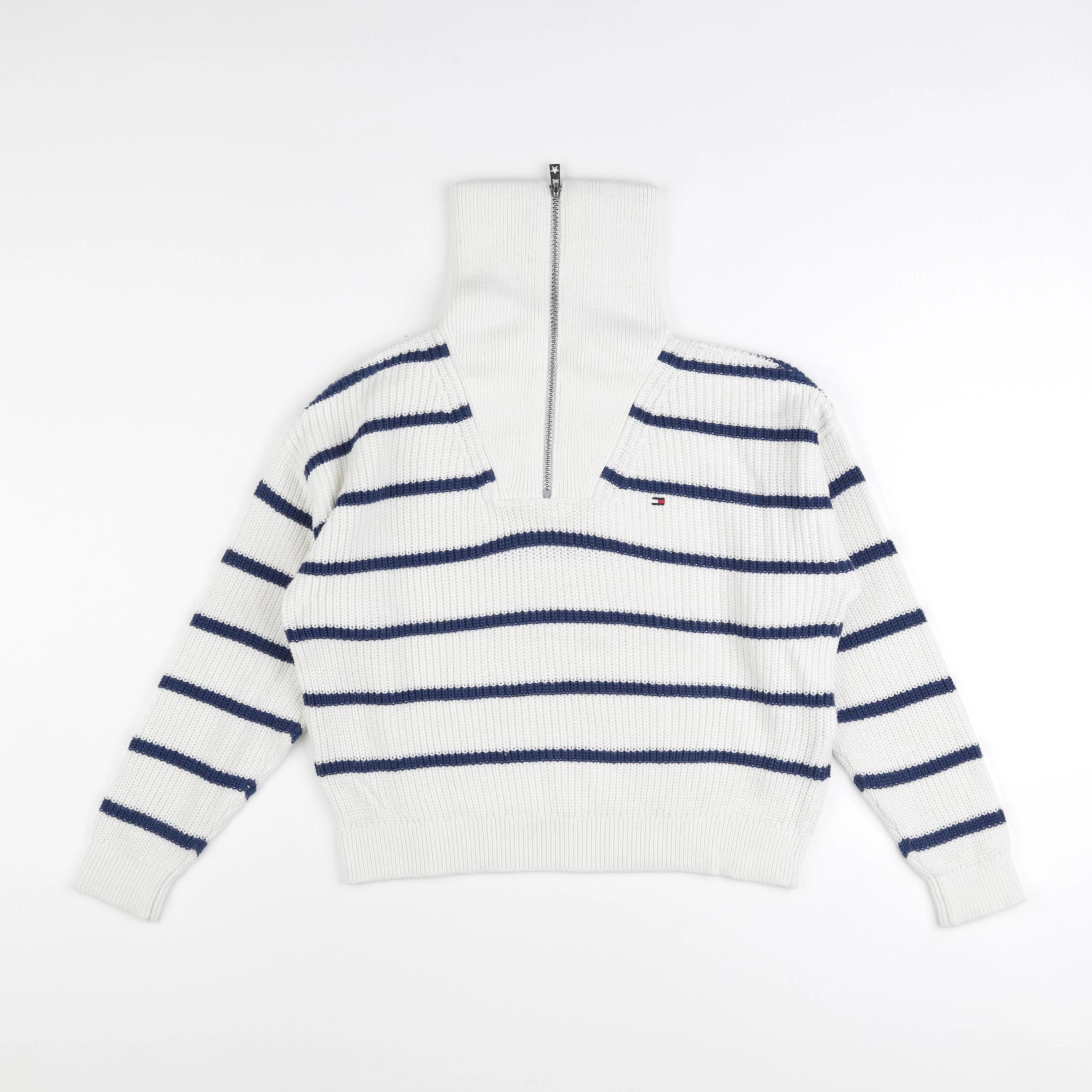 Tommy Hilfiger - pull blanc, bleu - 10 ans