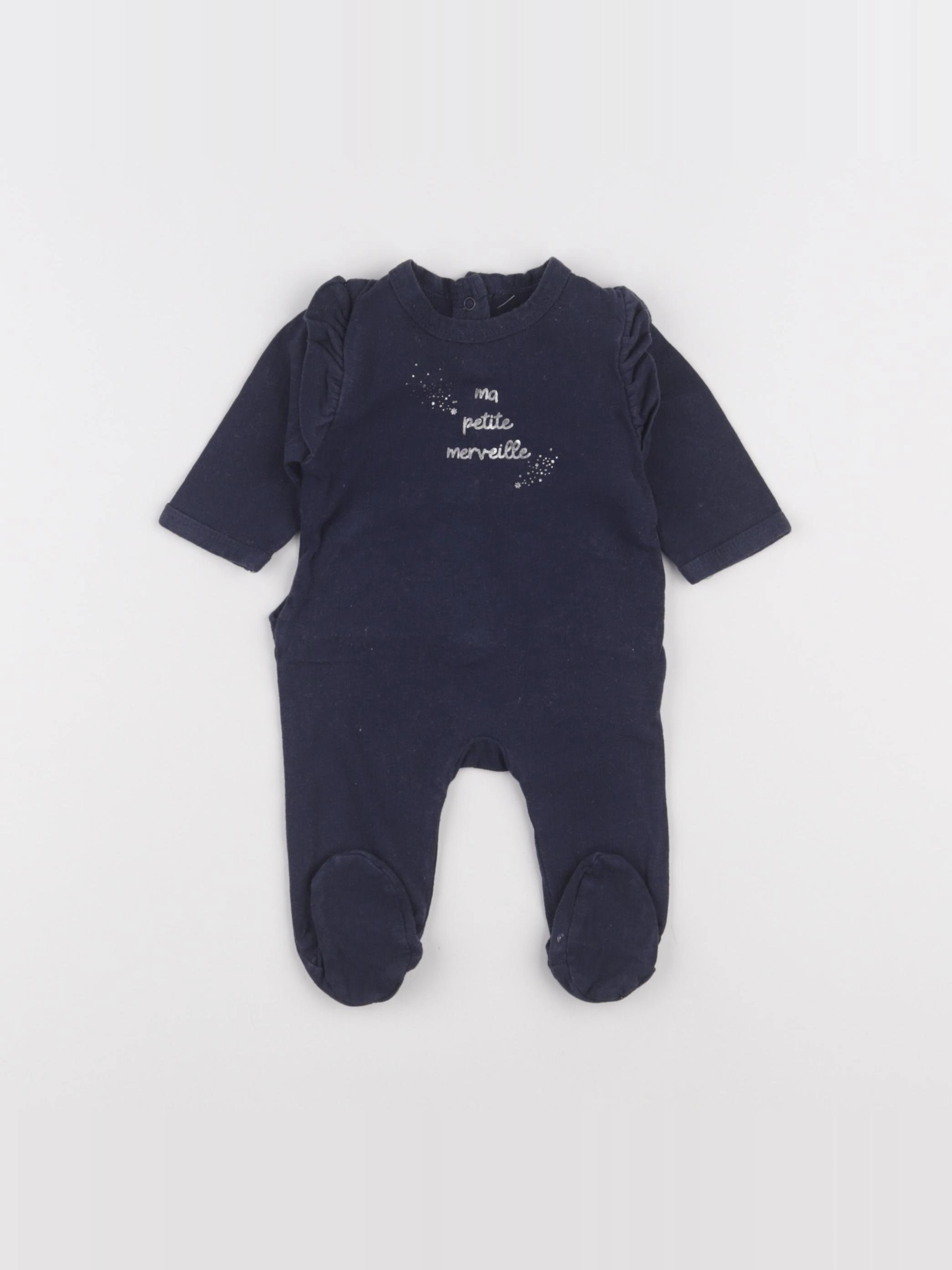 Vertbaudet - pyjama coton bleu - 1 mois