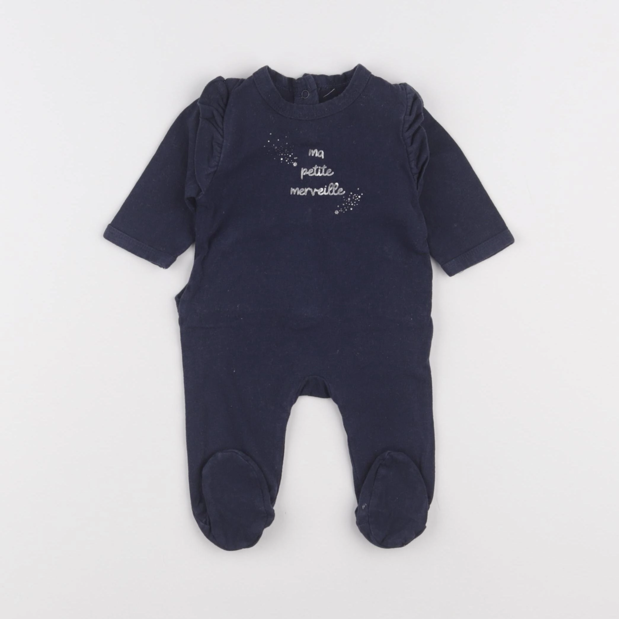 Vertbaudet - pyjama coton bleu - 1 mois