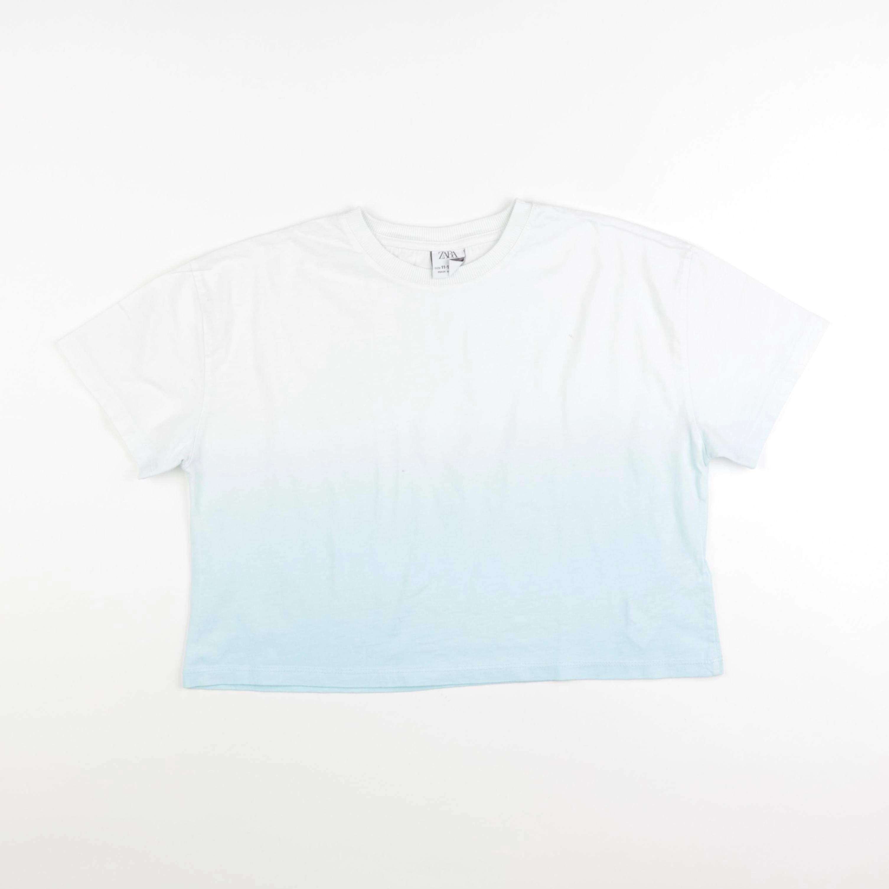 Zara - tee-shirt blanc, bleu - 11/12 ans