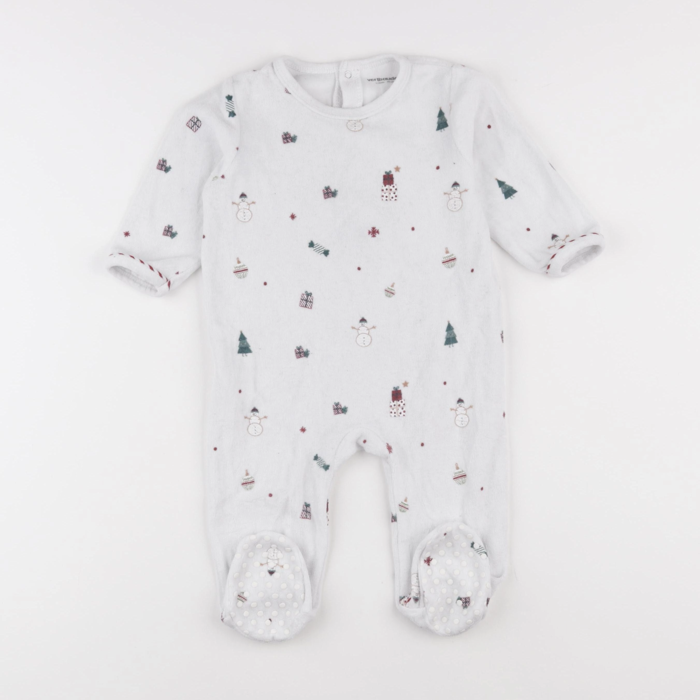 Vertbaudet - pyjama velours multicolore - 12 mois