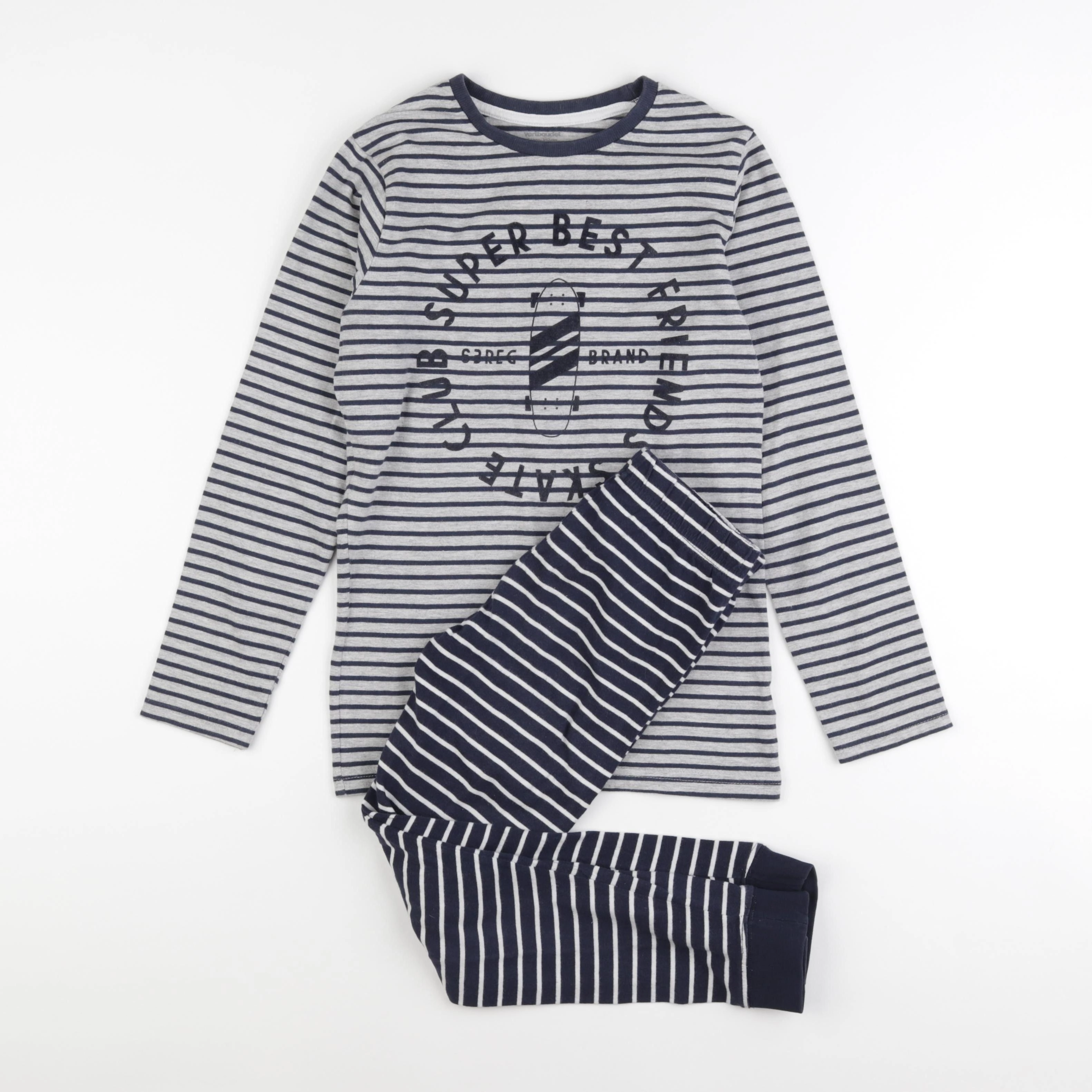 Vertbaudet - pyjama coton bleu - 12 ans