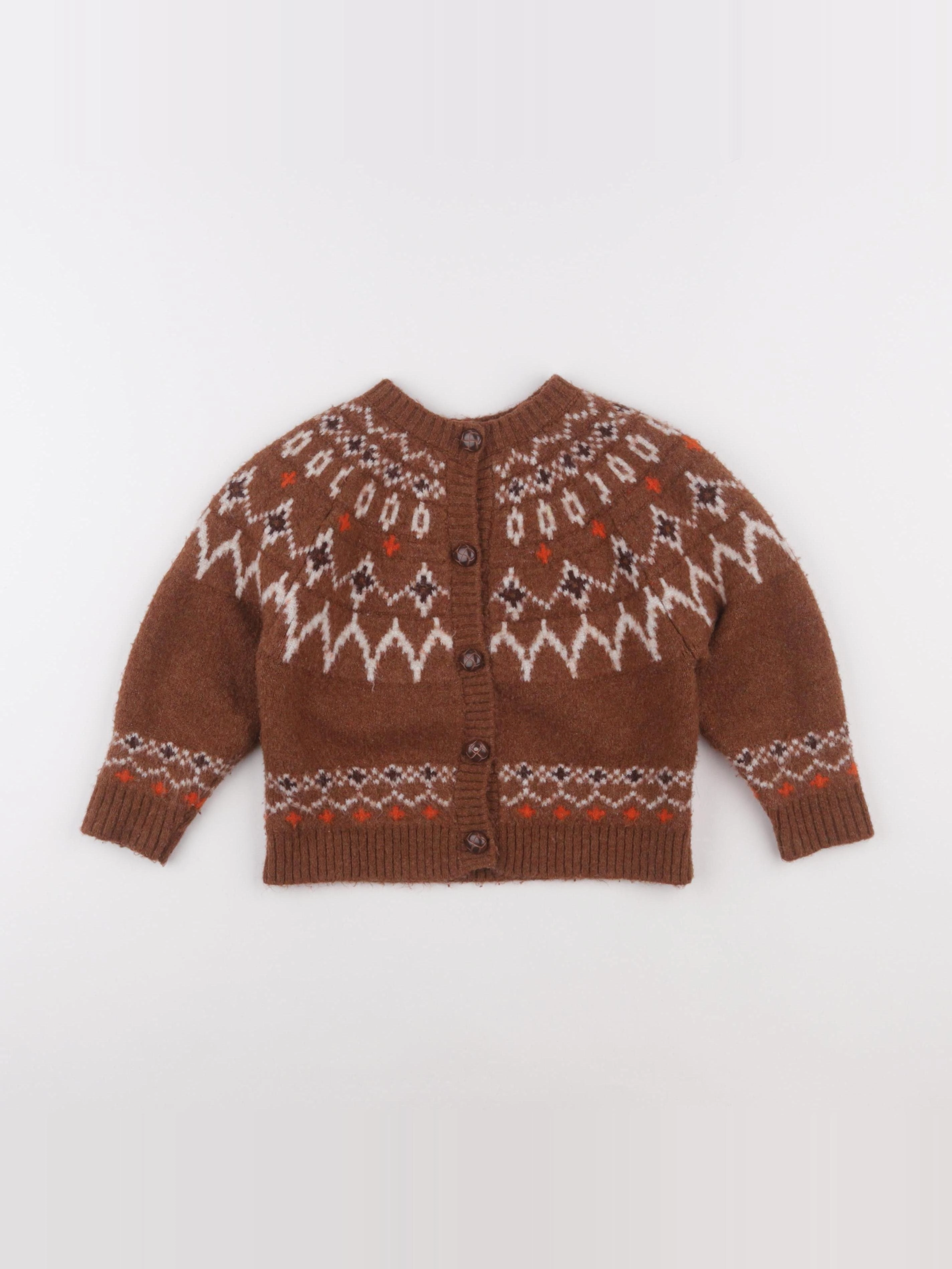 Monoprix - pull marron - 4 ans