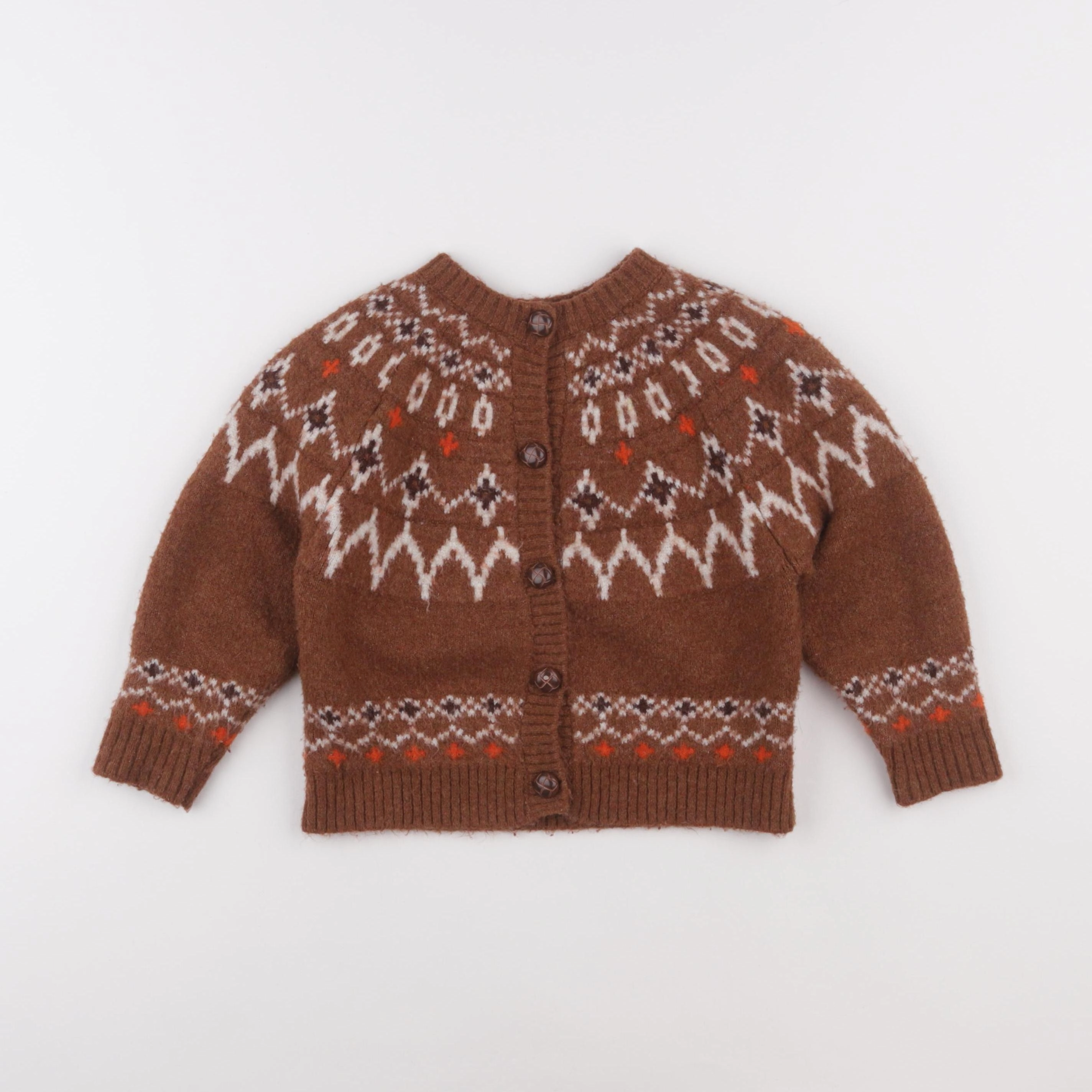 Monoprix - pull marron - 4 ans