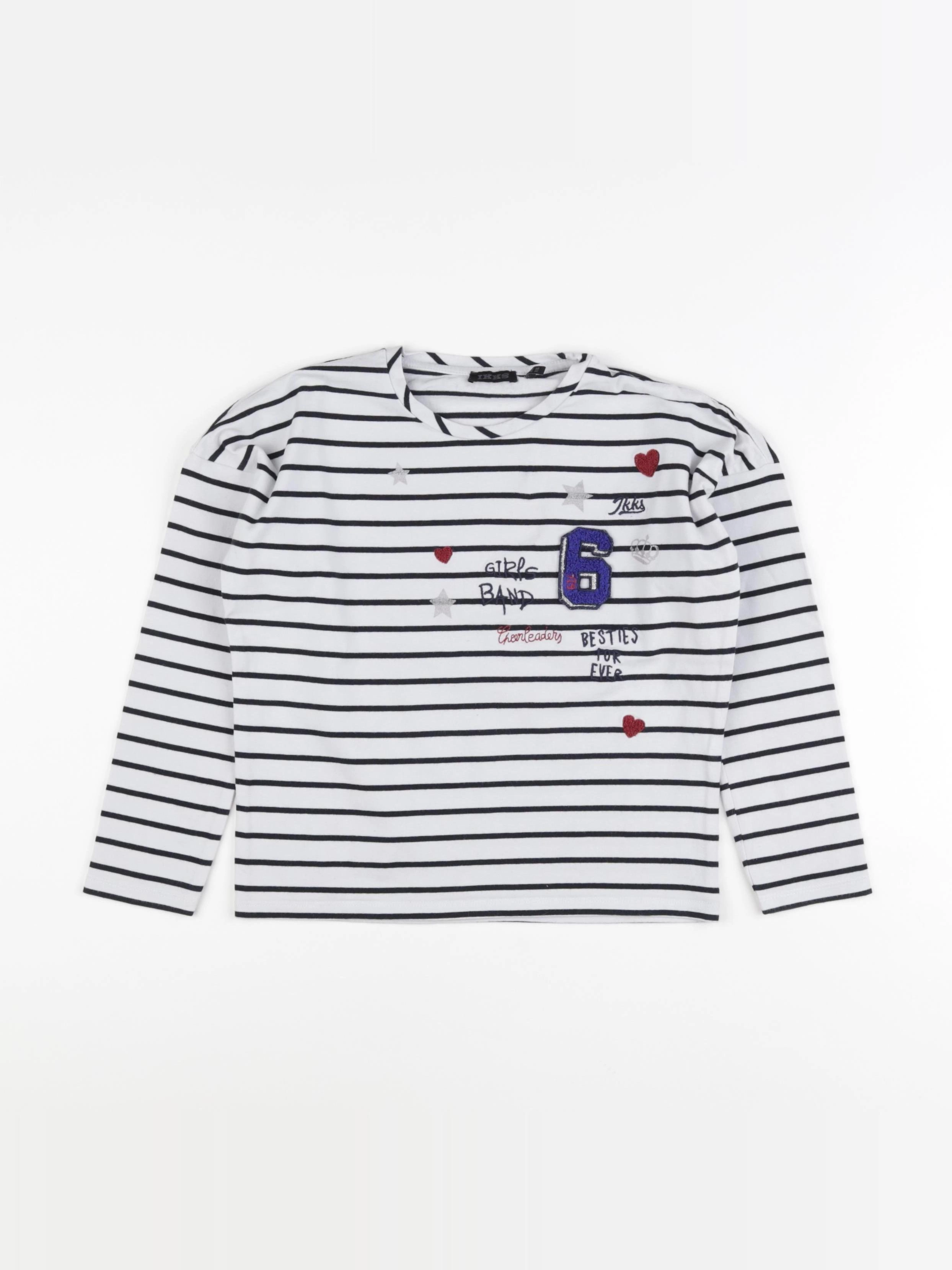 IKKS - tee-shirt blanc, bleu - 6 ans