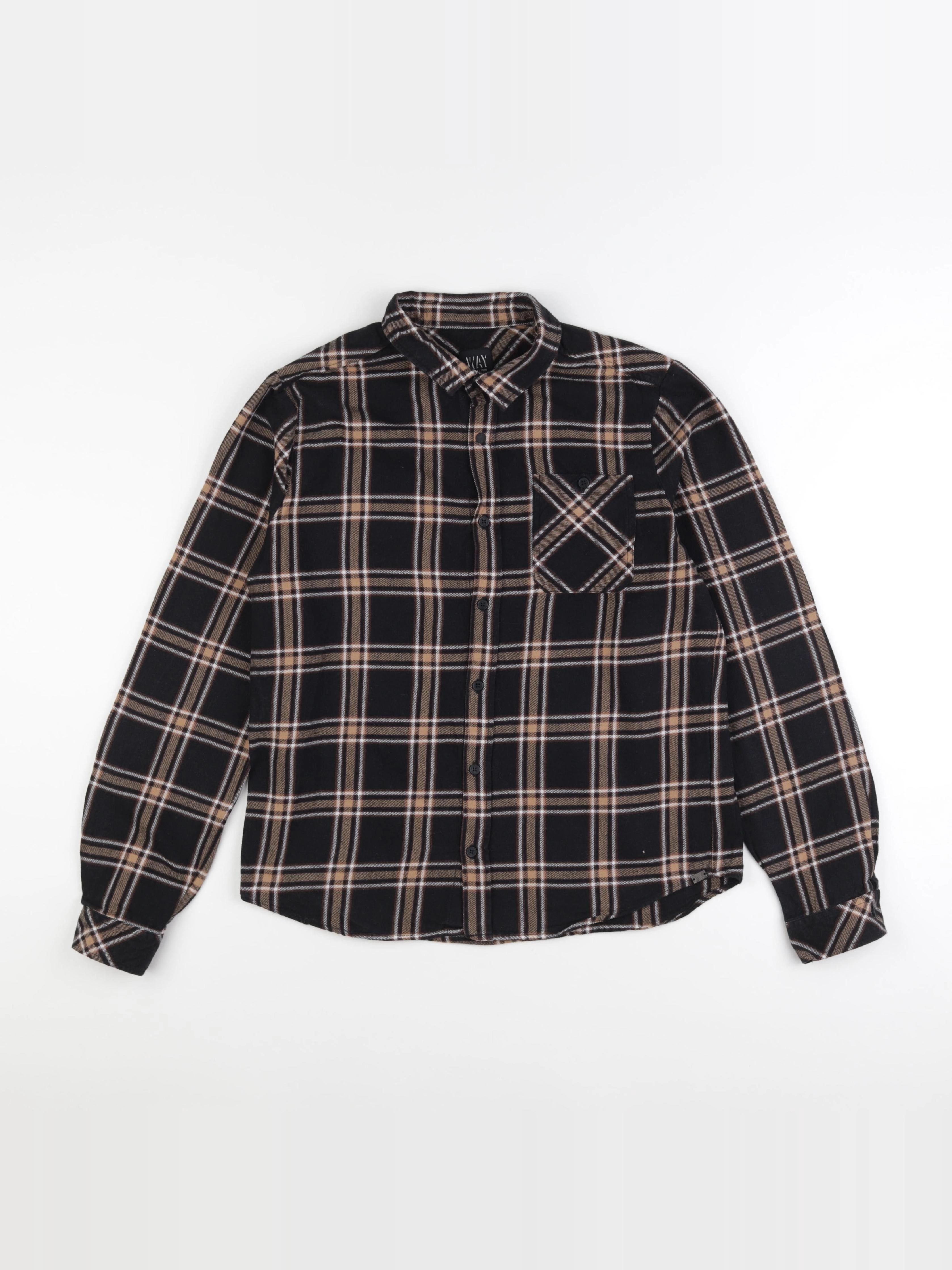 IKKS - chemise marron, noir - 16 ans