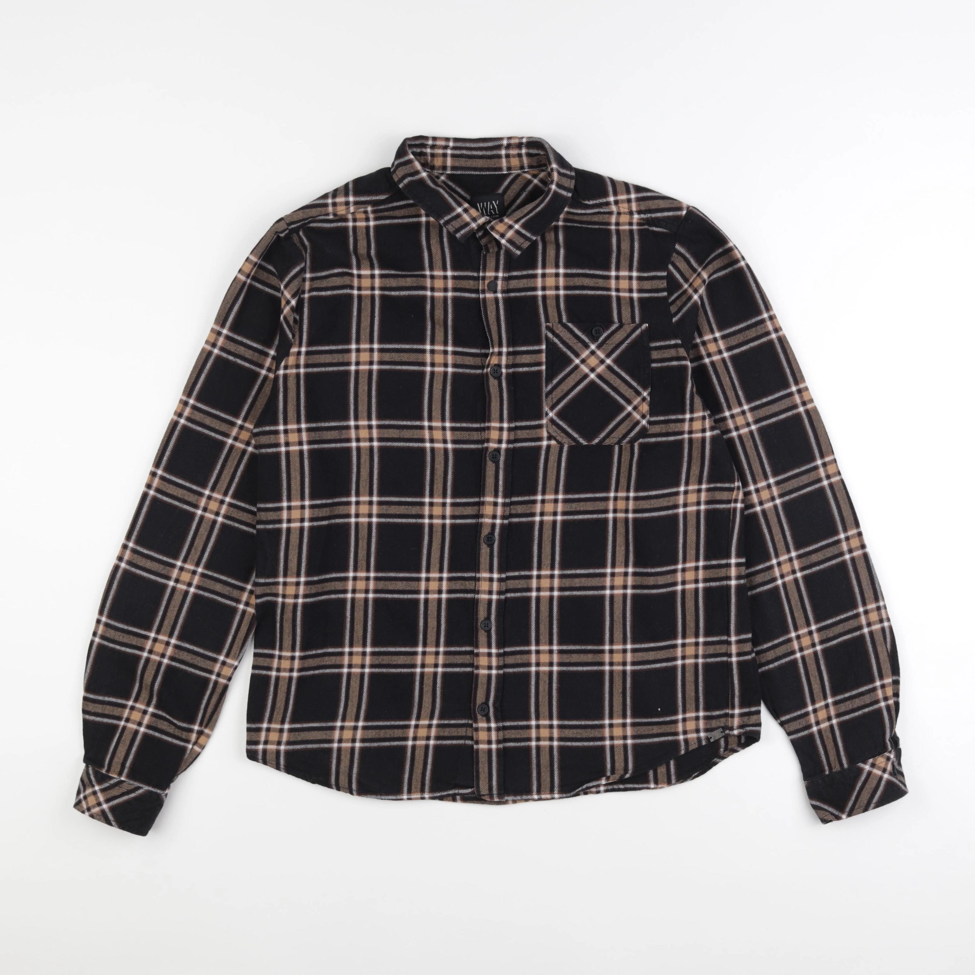 IKKS - chemise marron, noir - 16 ans