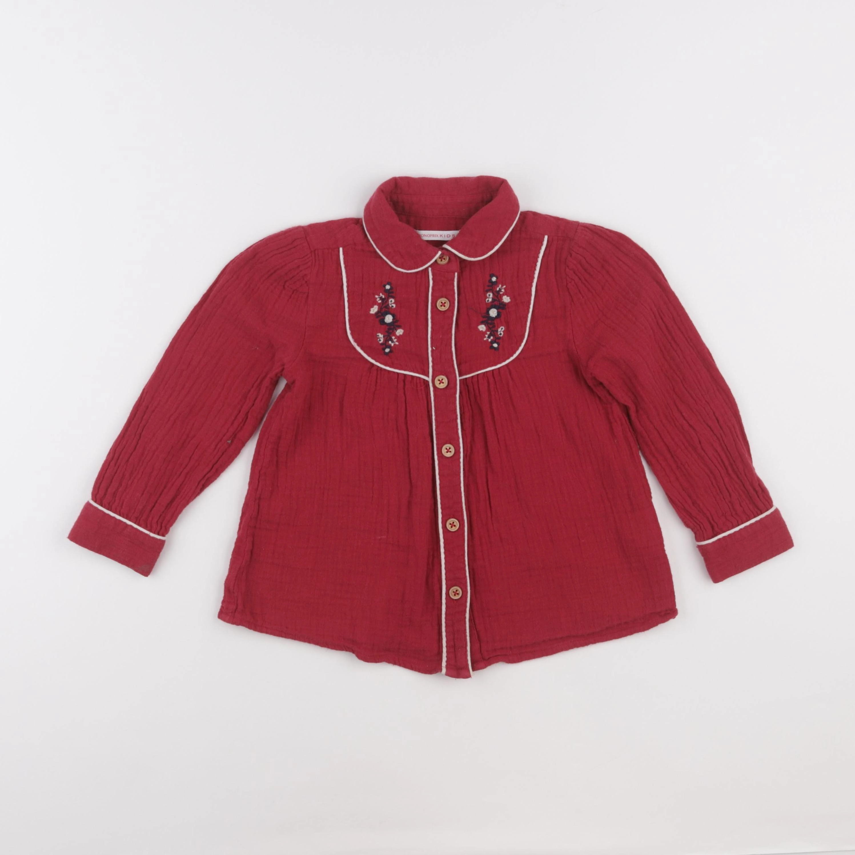Monoprix - chemise rouge - 4 ans