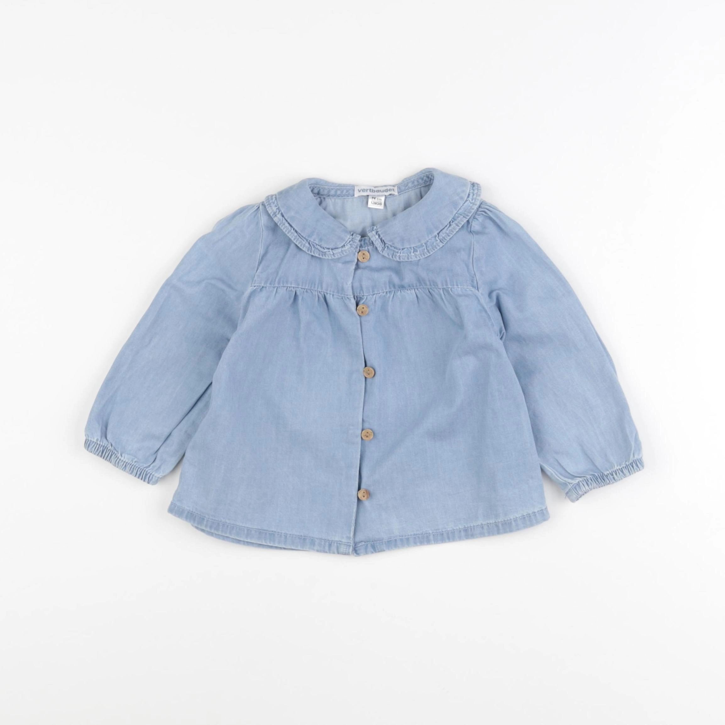 Vertbaudet - blouse bleu - 12 mois