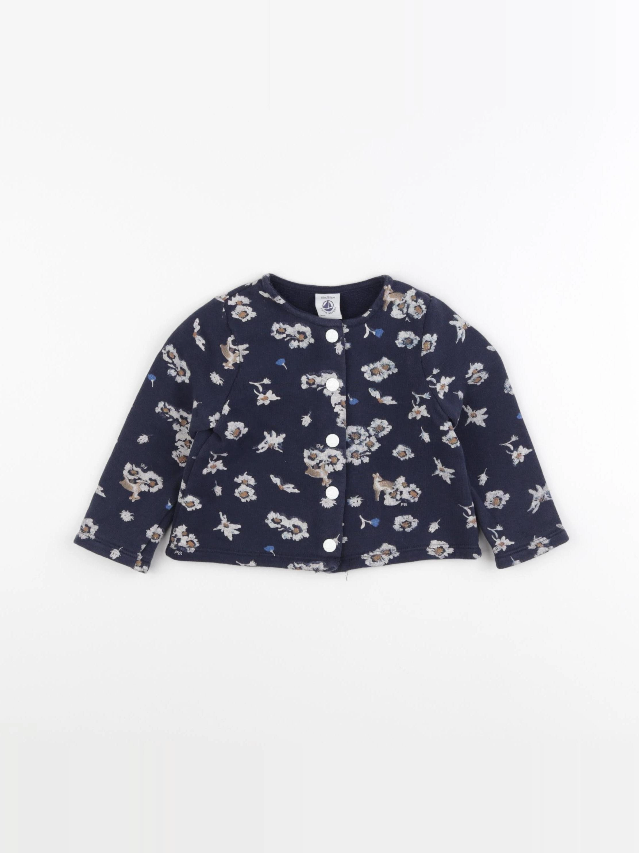 Petit Bateau - sweat bleu - 18 mois