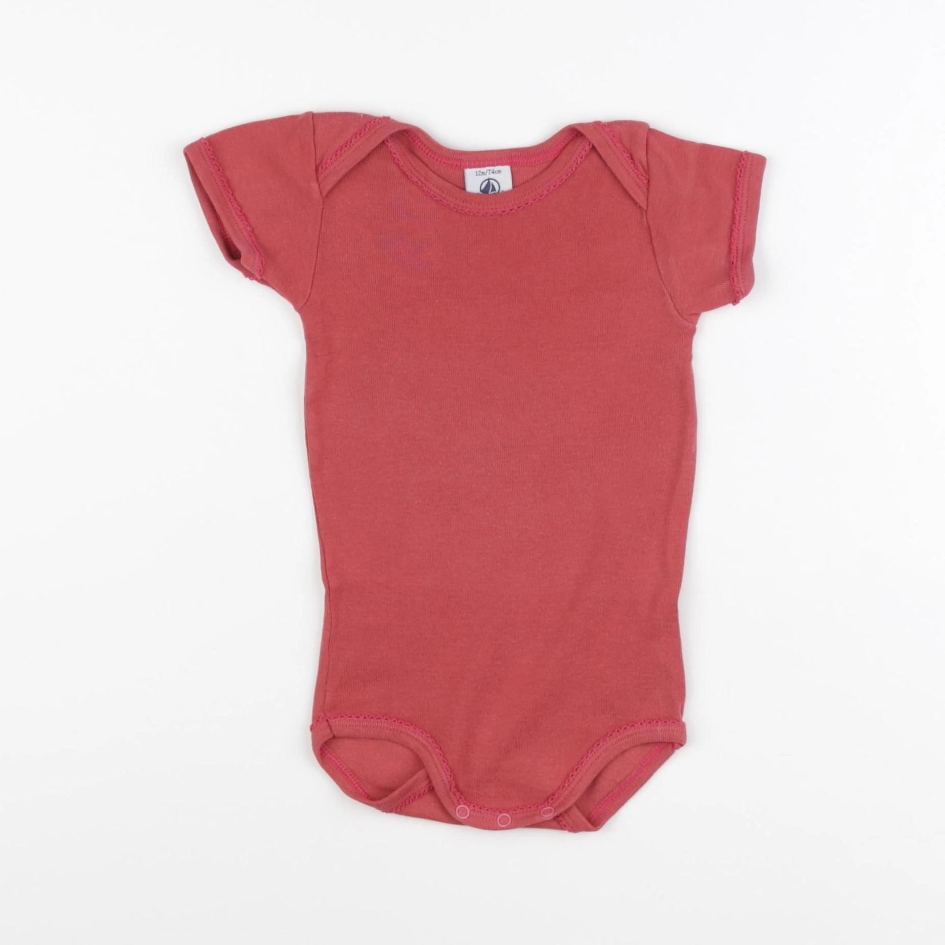 Petit Bateau - body rouge - 12 mois