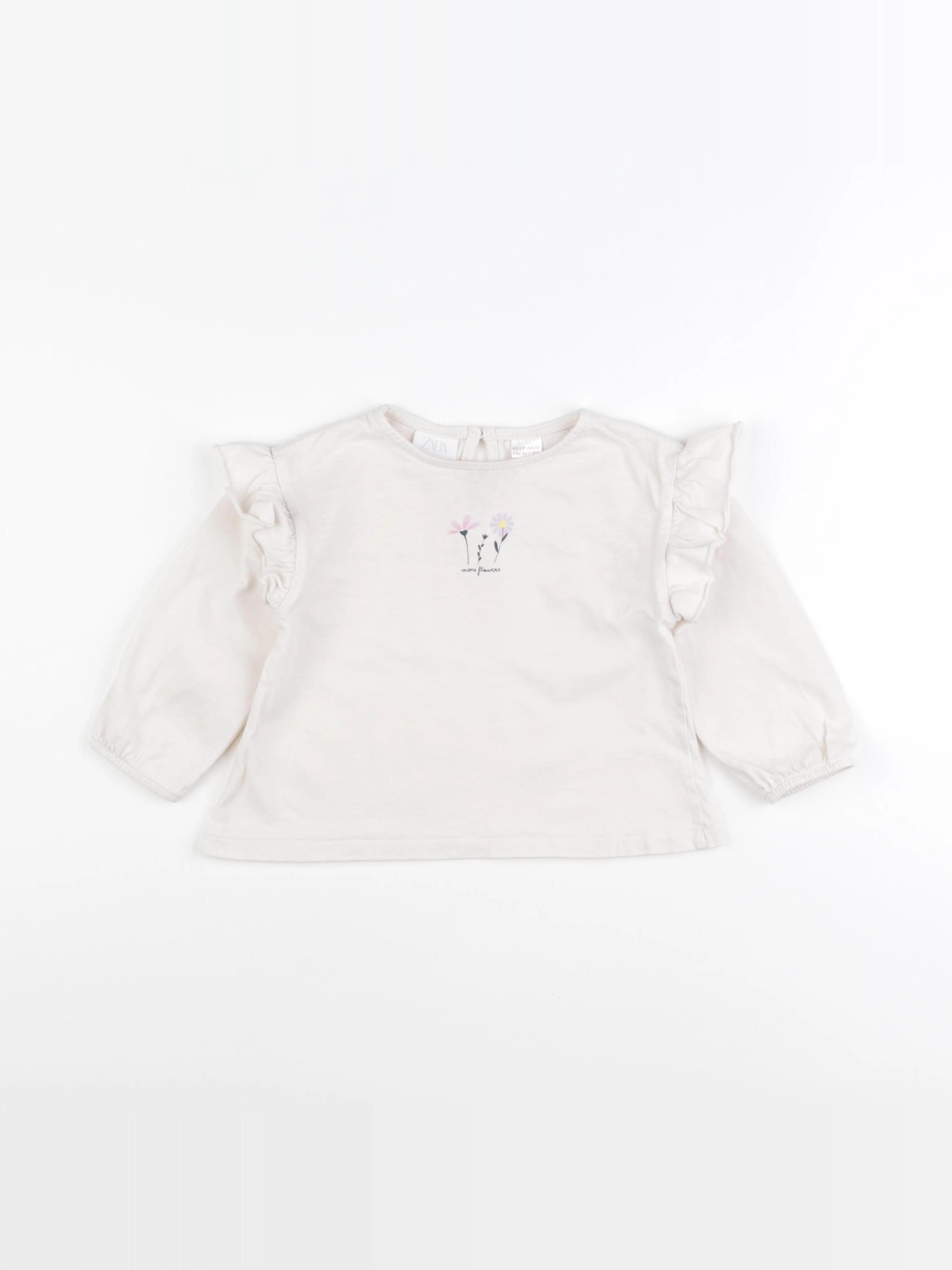 Zara - tee-shirt beige - 12/18 mois