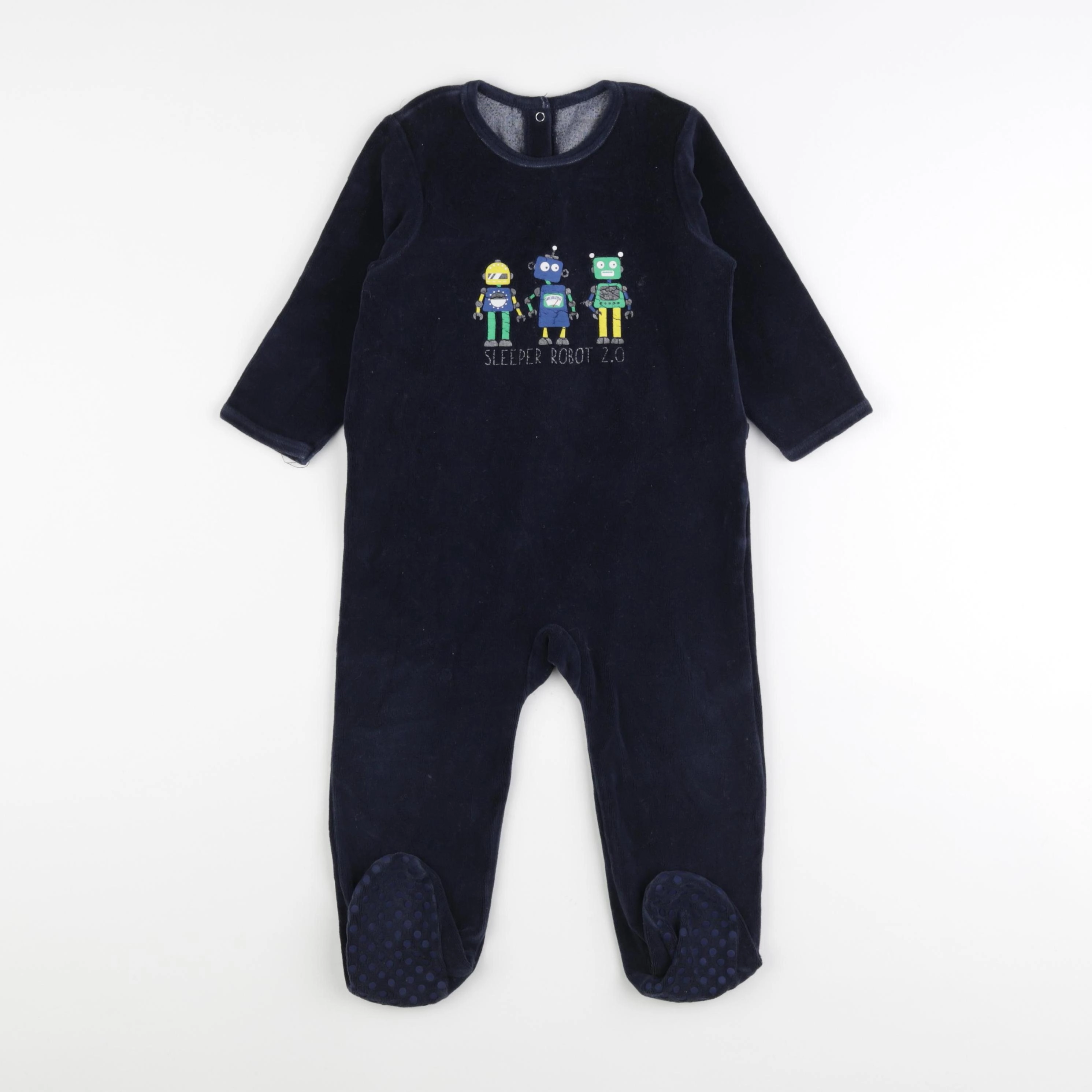 Vertbaudet - pyjama velours bleu - 18 mois