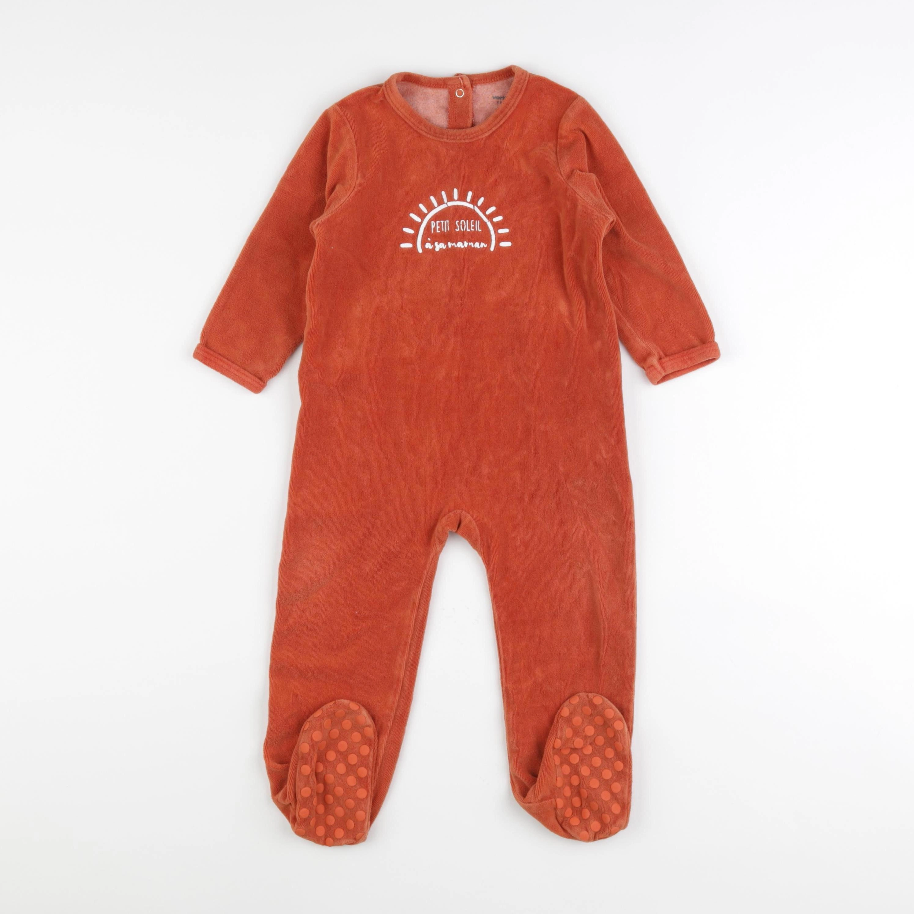 Vertbaudet - pyjama velours orange - 2 ans