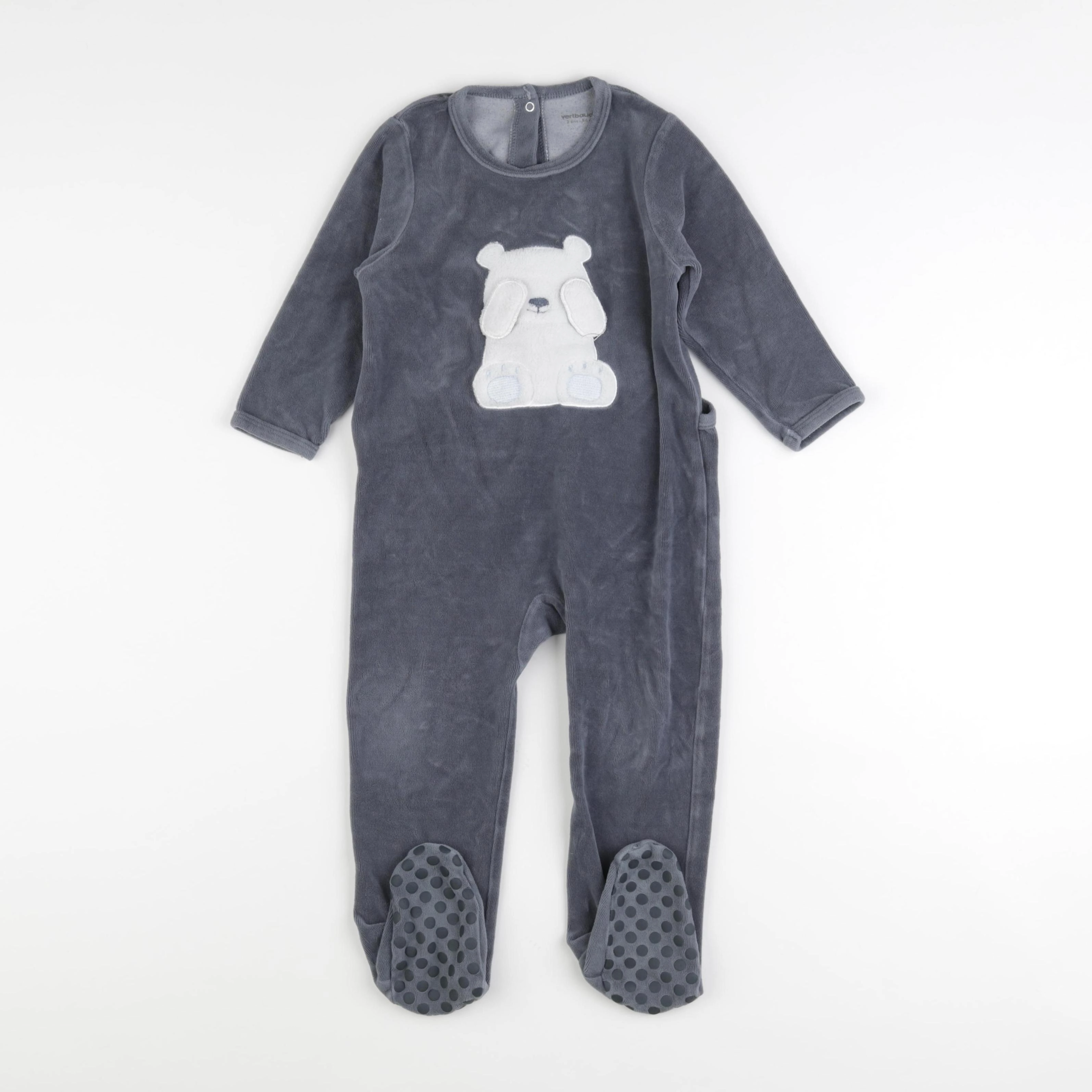 Vertbaudet - pyjama velours gris - 2 ans