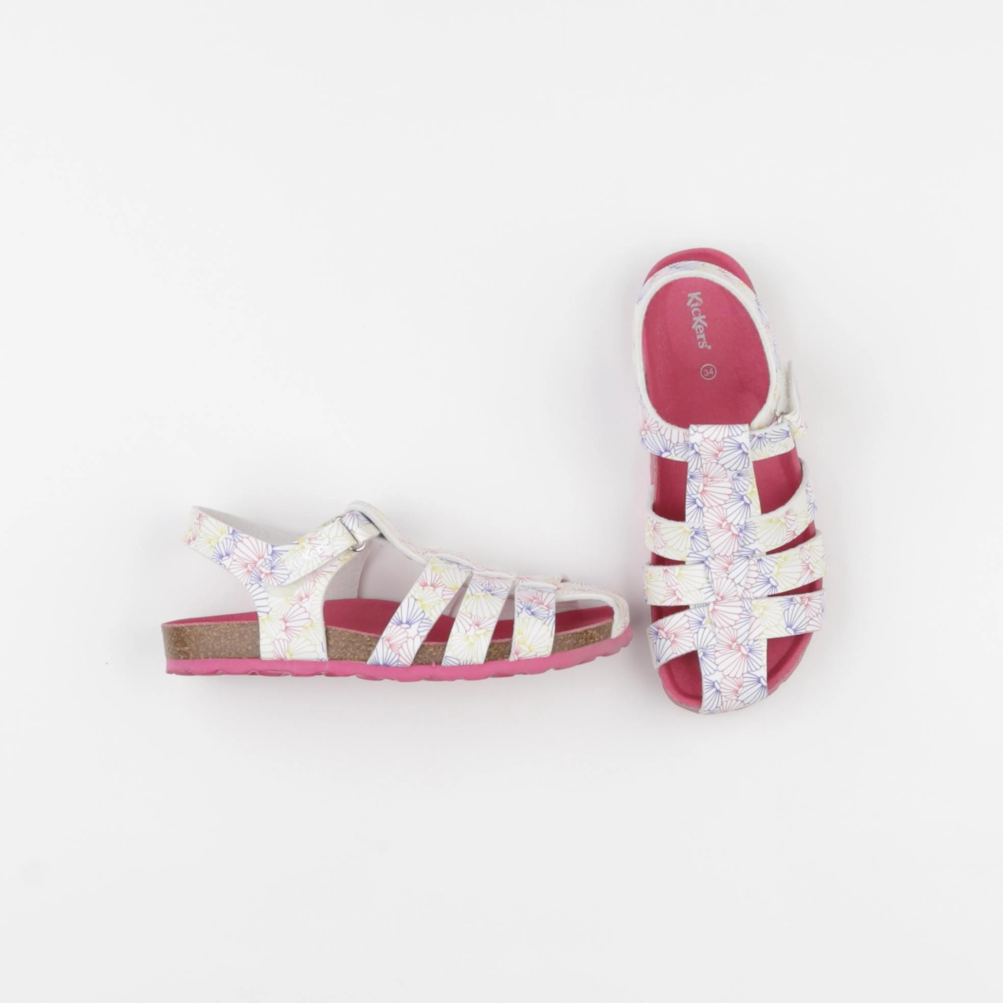 Kickers - sandales blanc, rose - pointure 34