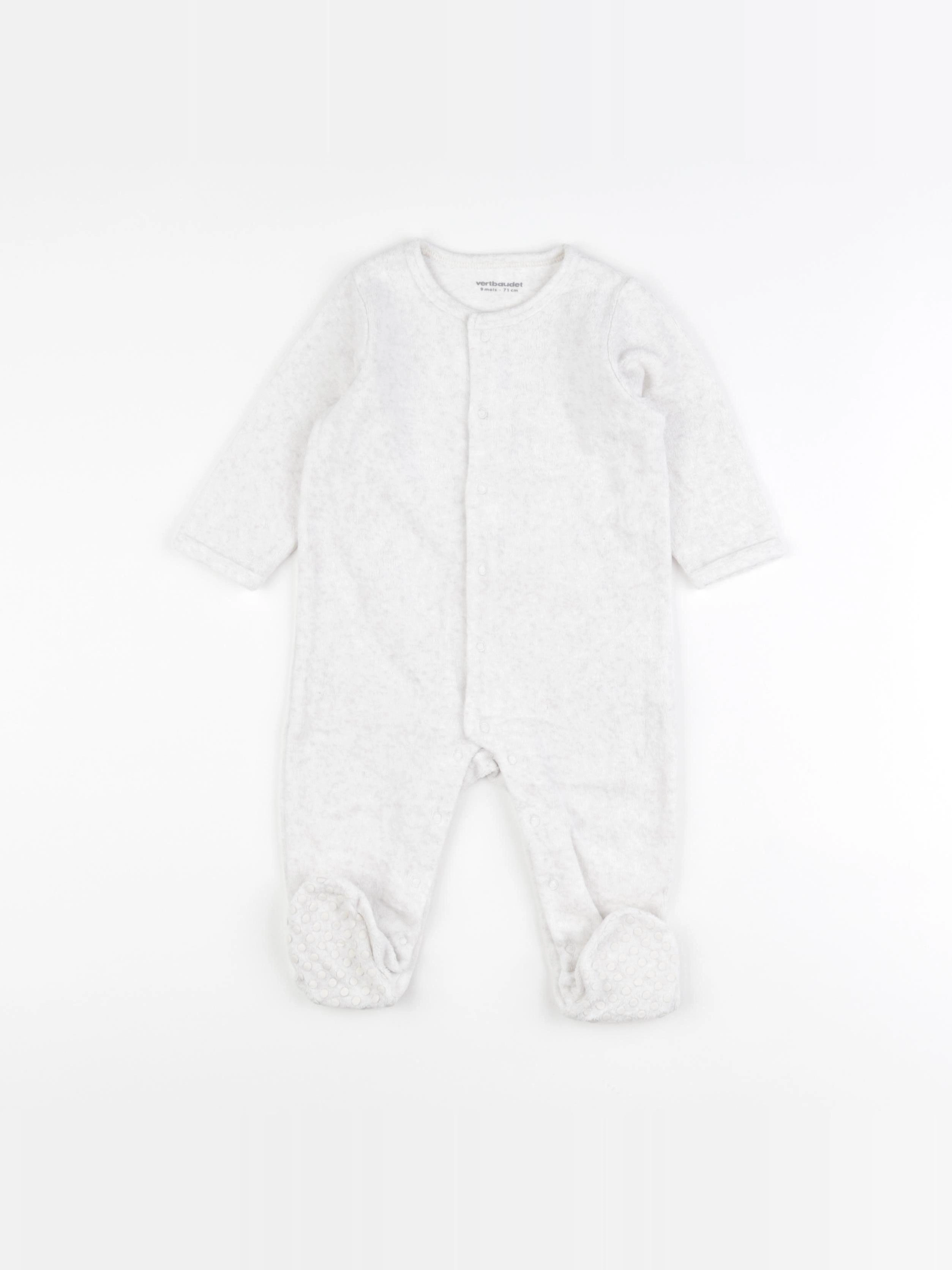 Vertbaudet - pyjama velours beige - 9 mois