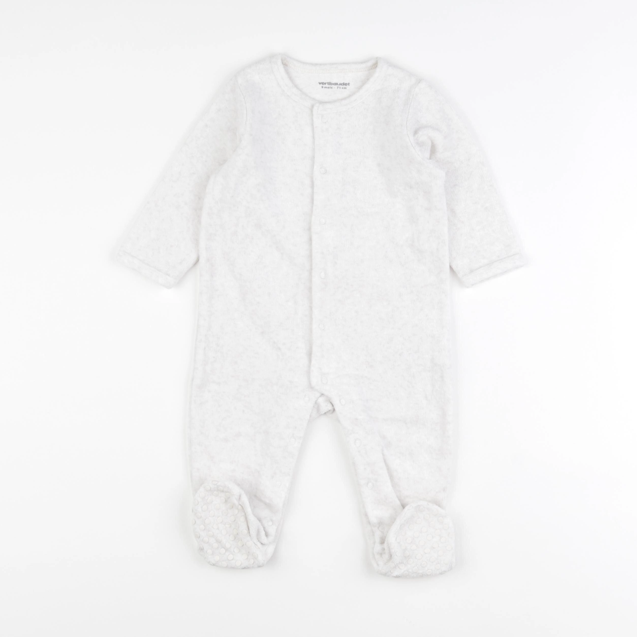 Vertbaudet - pyjama velours beige - 9 mois