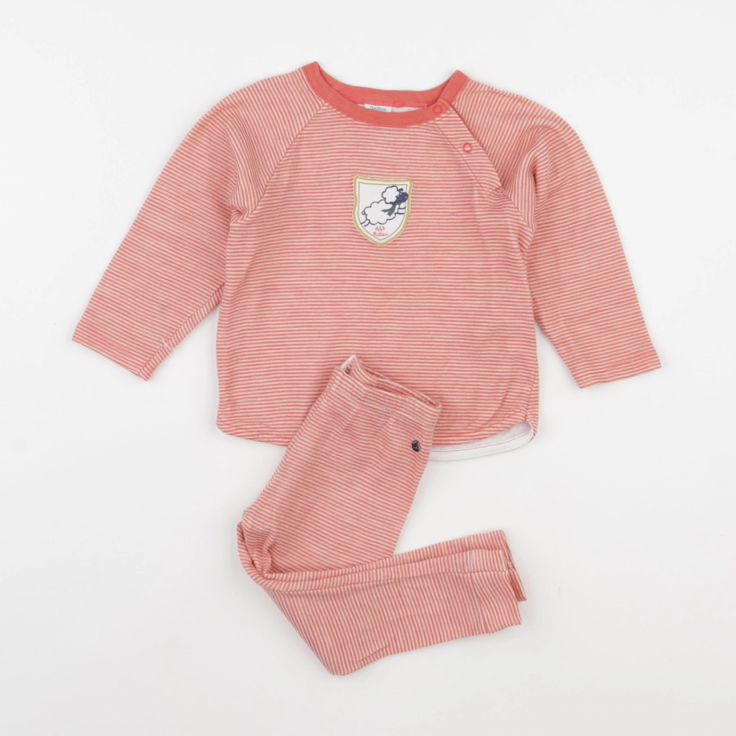 Petit Bateau - pyjama coton orange - 24 mois