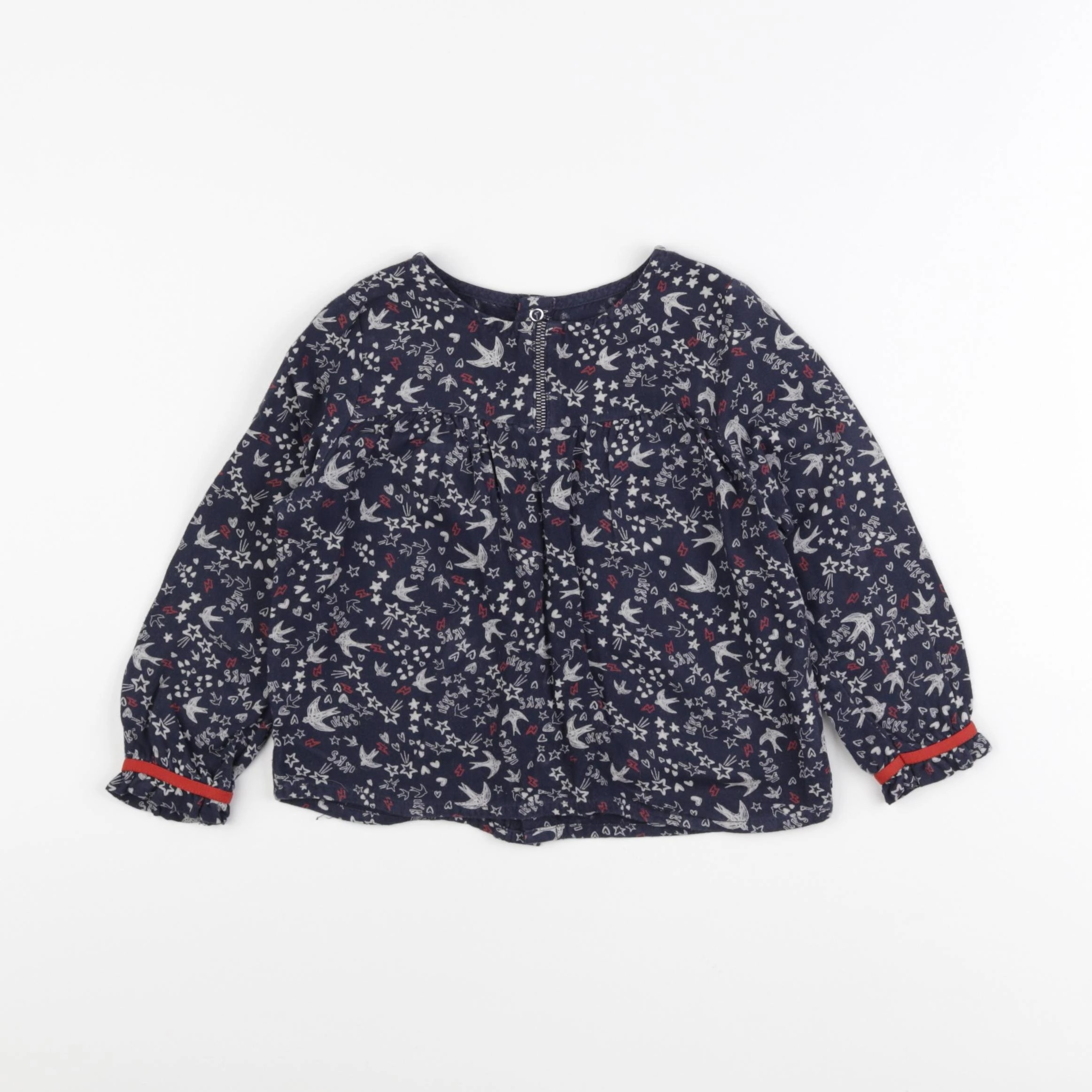 IKKS - blouse bleu - 2 ans