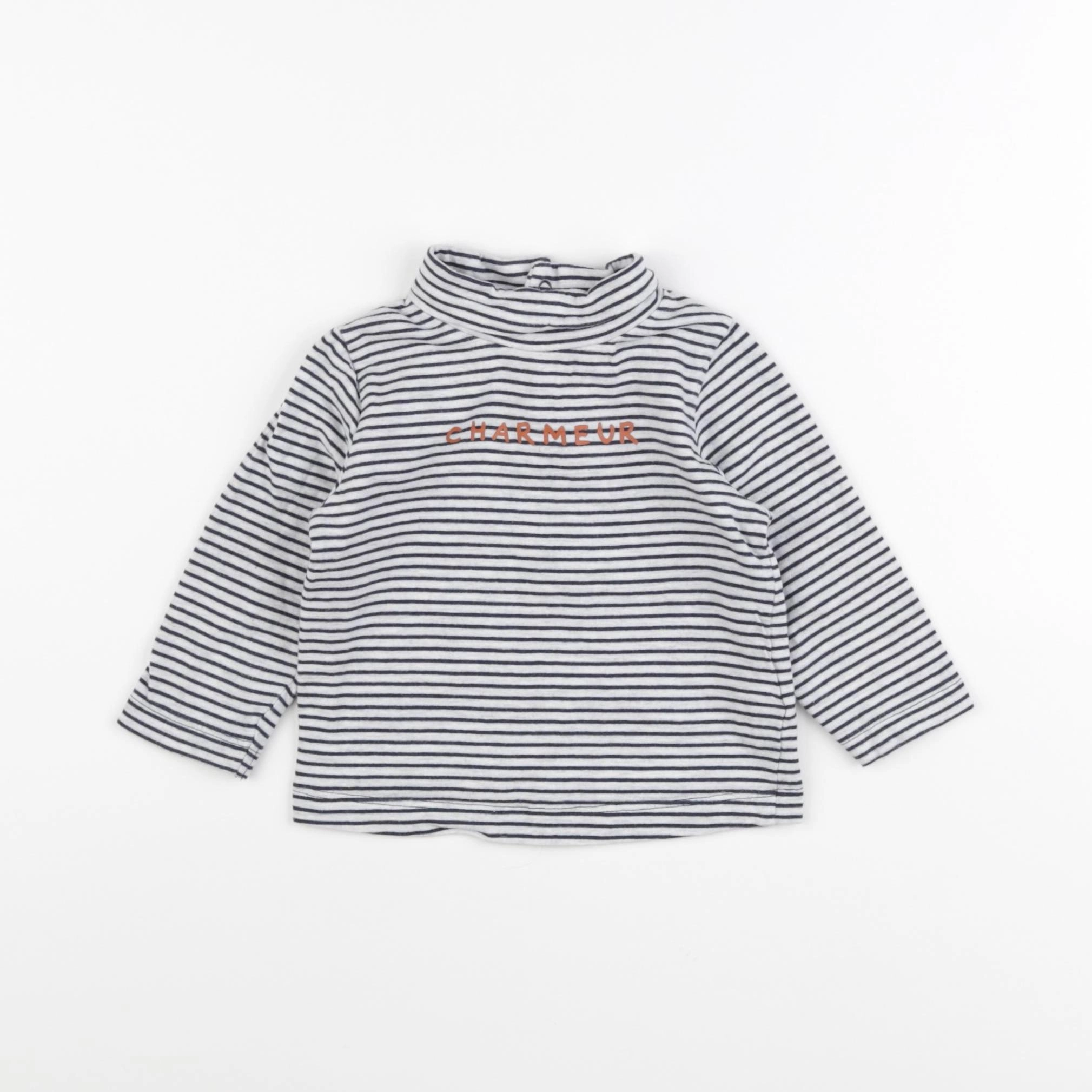 Tape à l'oeil - sous-pull blanc, bleu - 9 mois