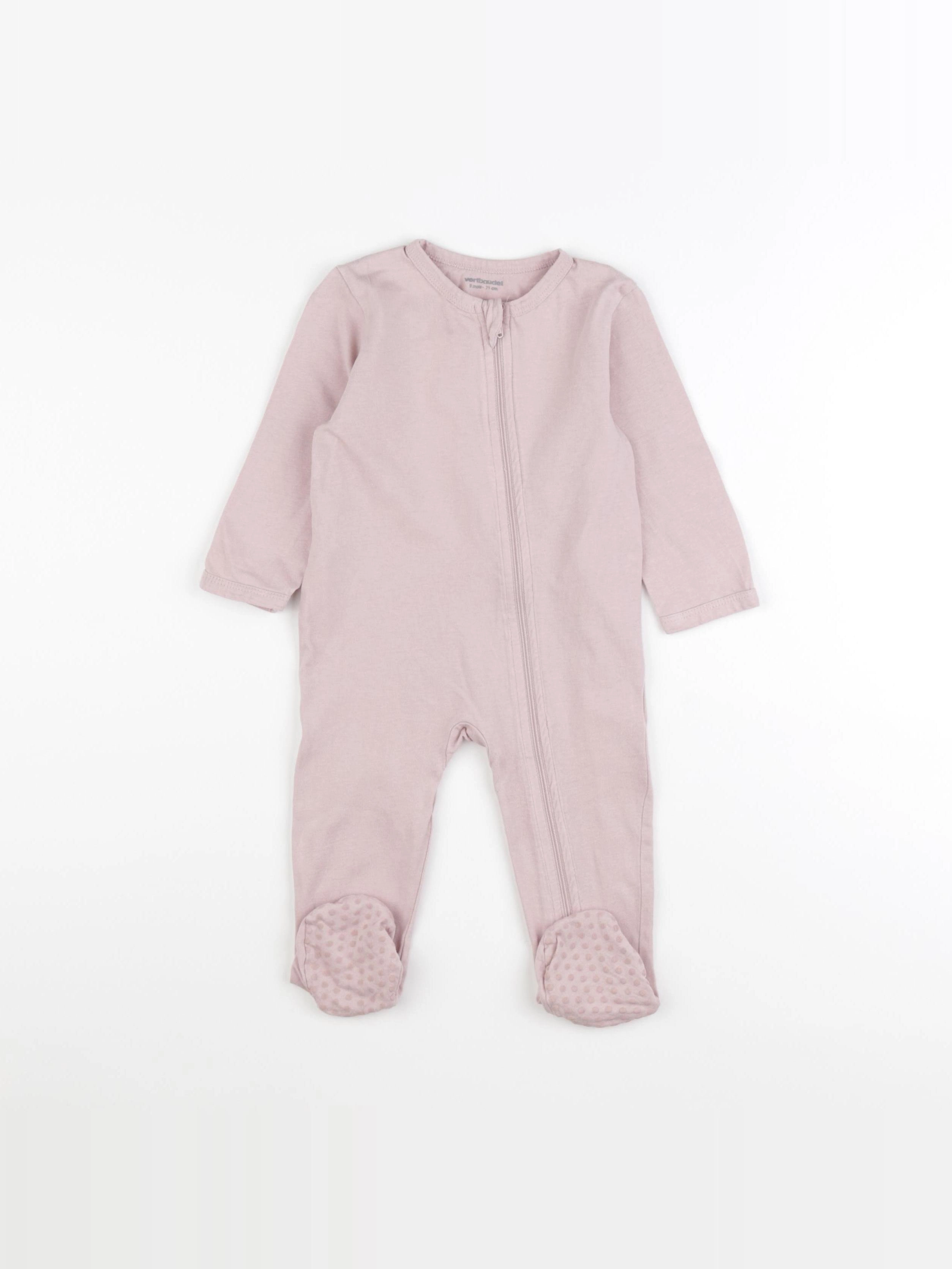 Vertbaudet - pyjama coton rose - 9 mois