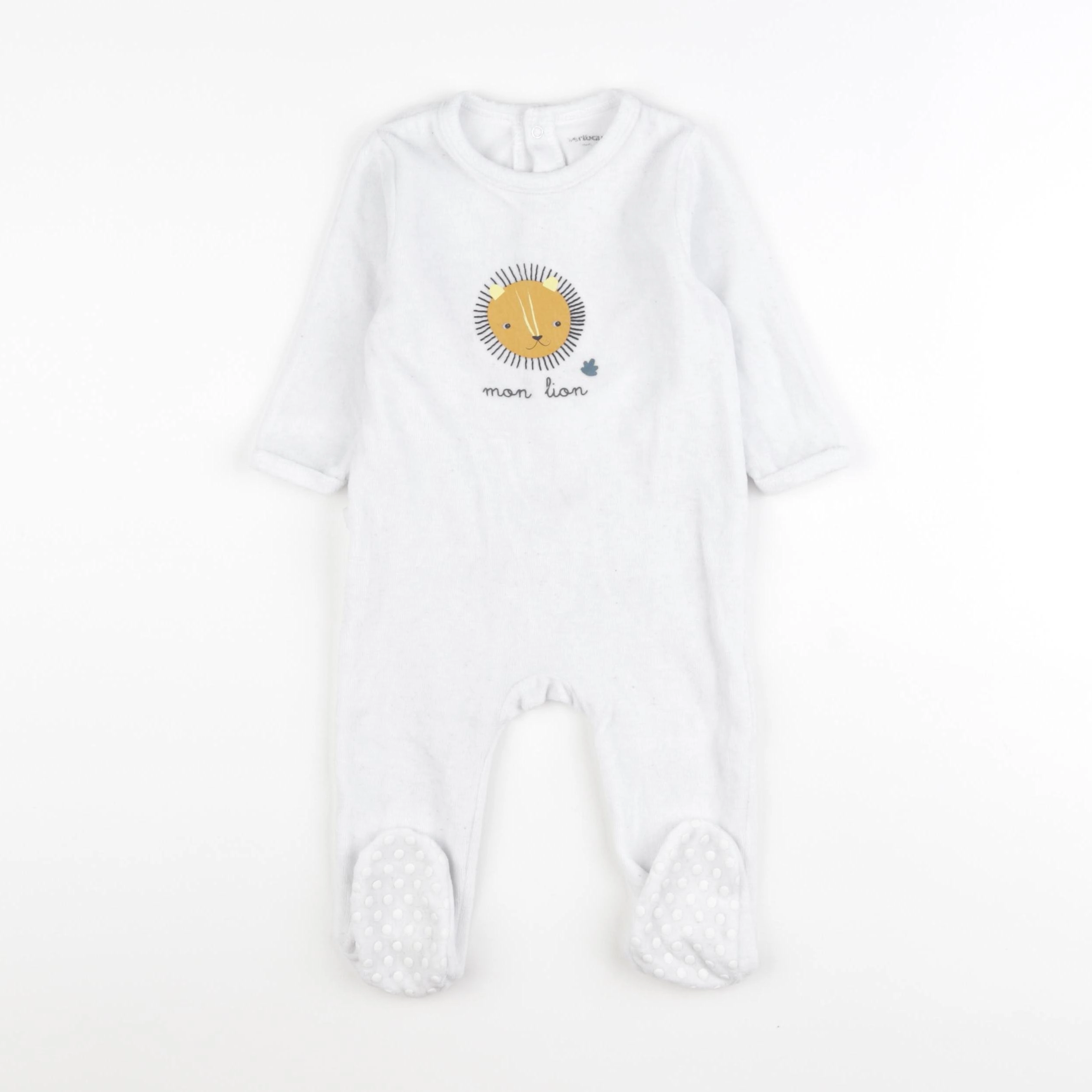 Vertbaudet - pyjama velours blanc - 9 mois