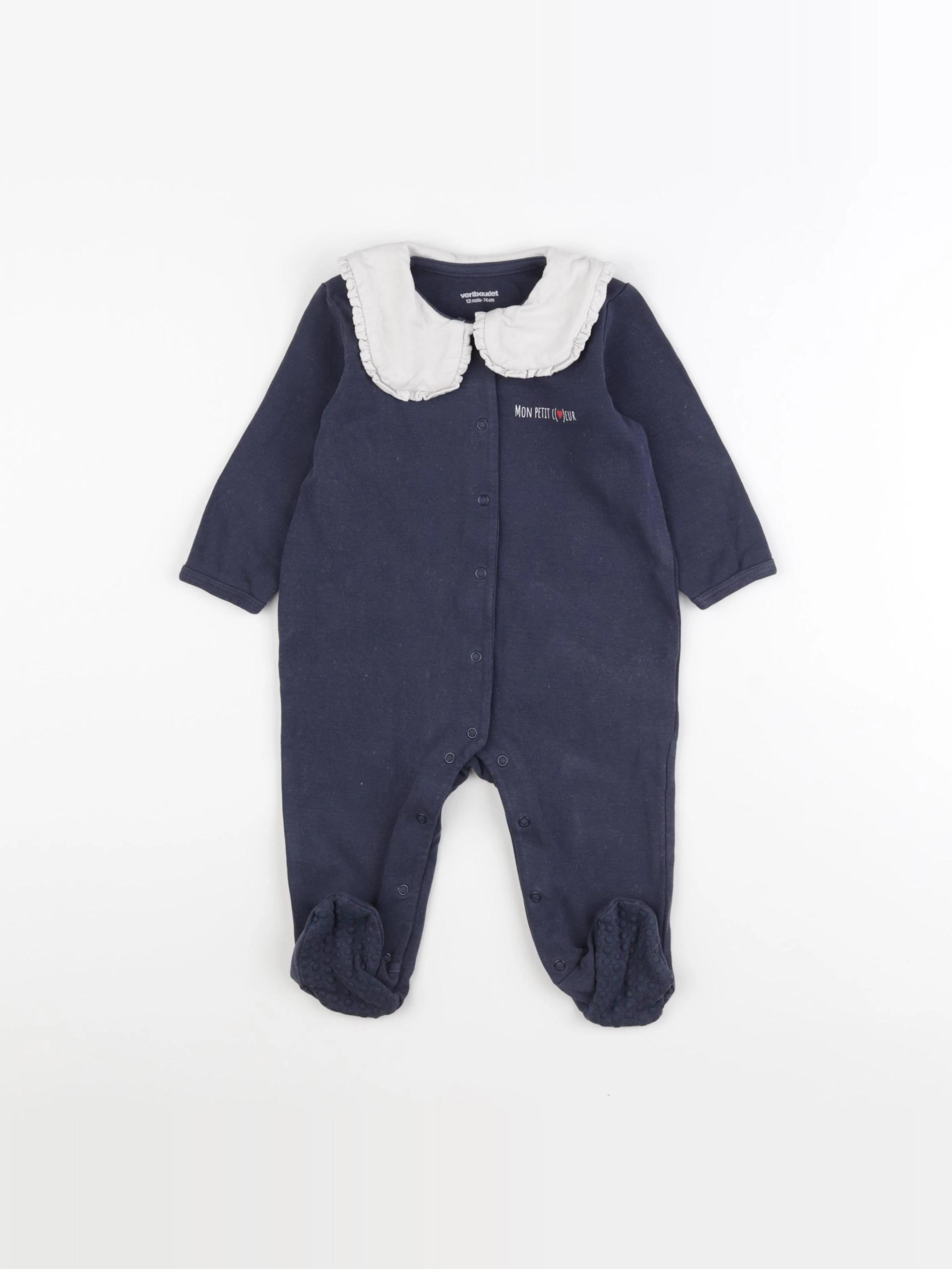 Vertbaudet - pyjama coton bleu - 12 mois