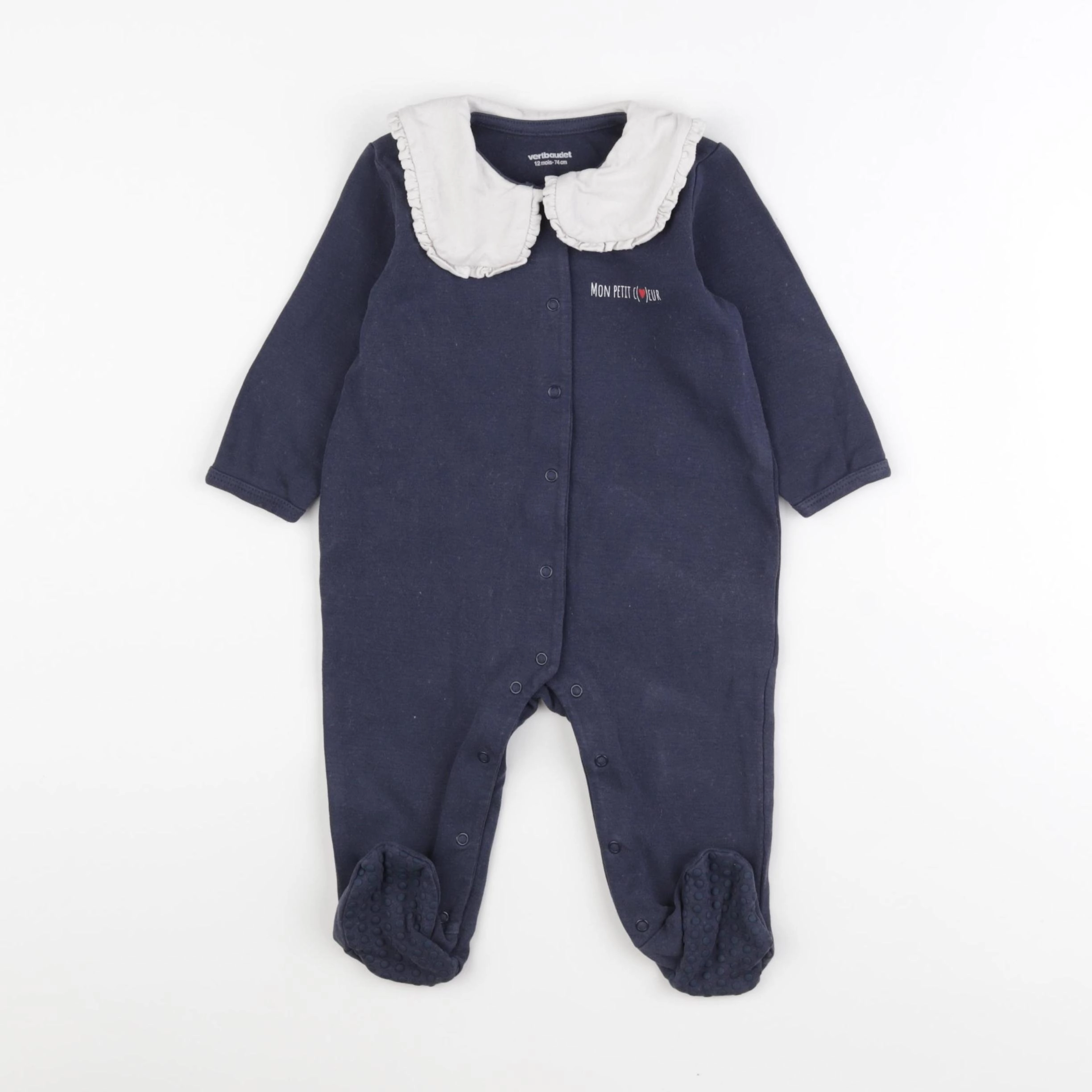Vertbaudet - pyjama coton bleu - 12 mois