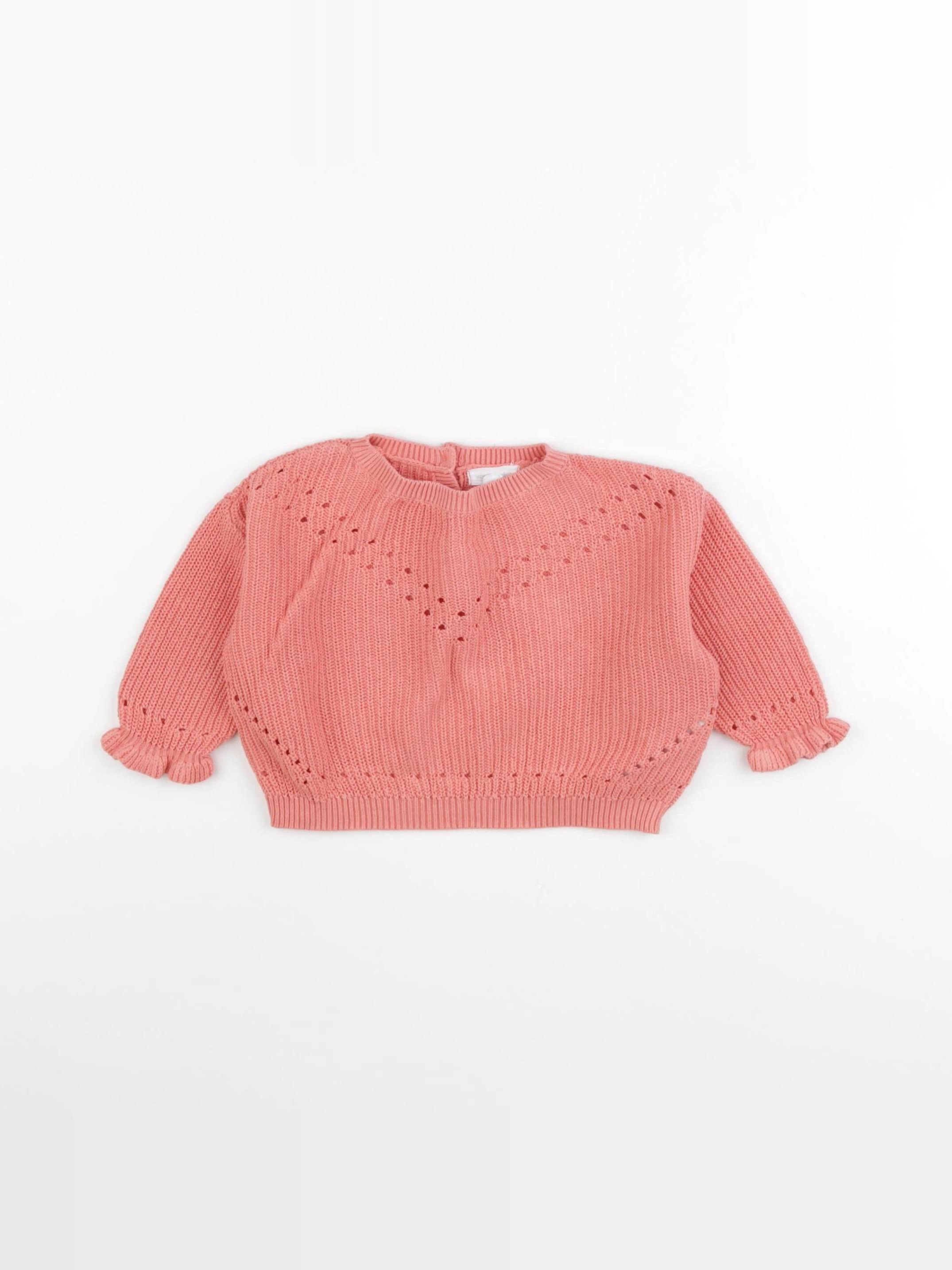 Vertbaudet - pull orange - 6 mois