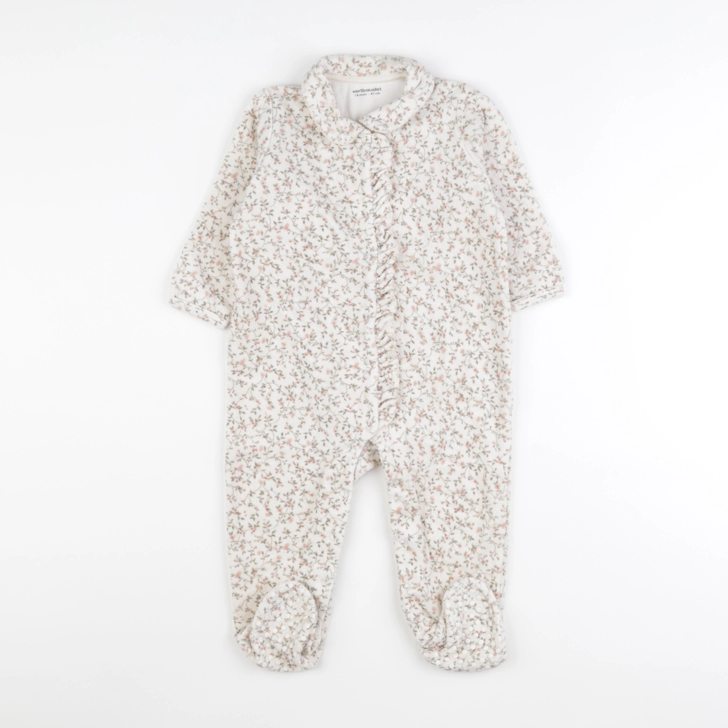 Vertbaudet - pyjama velours multicolore - 18 mois