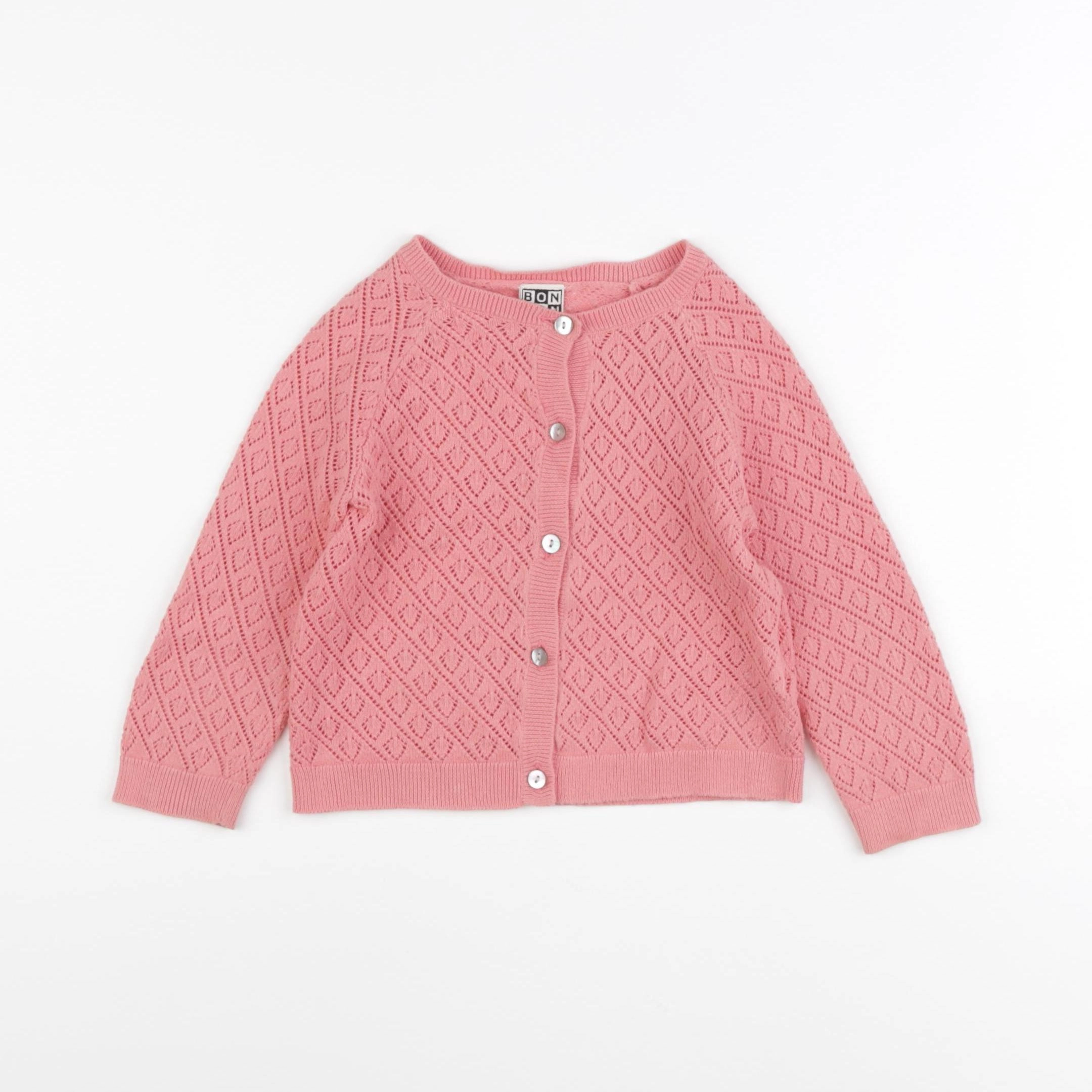 Bonton - gilet rose - 18 mois