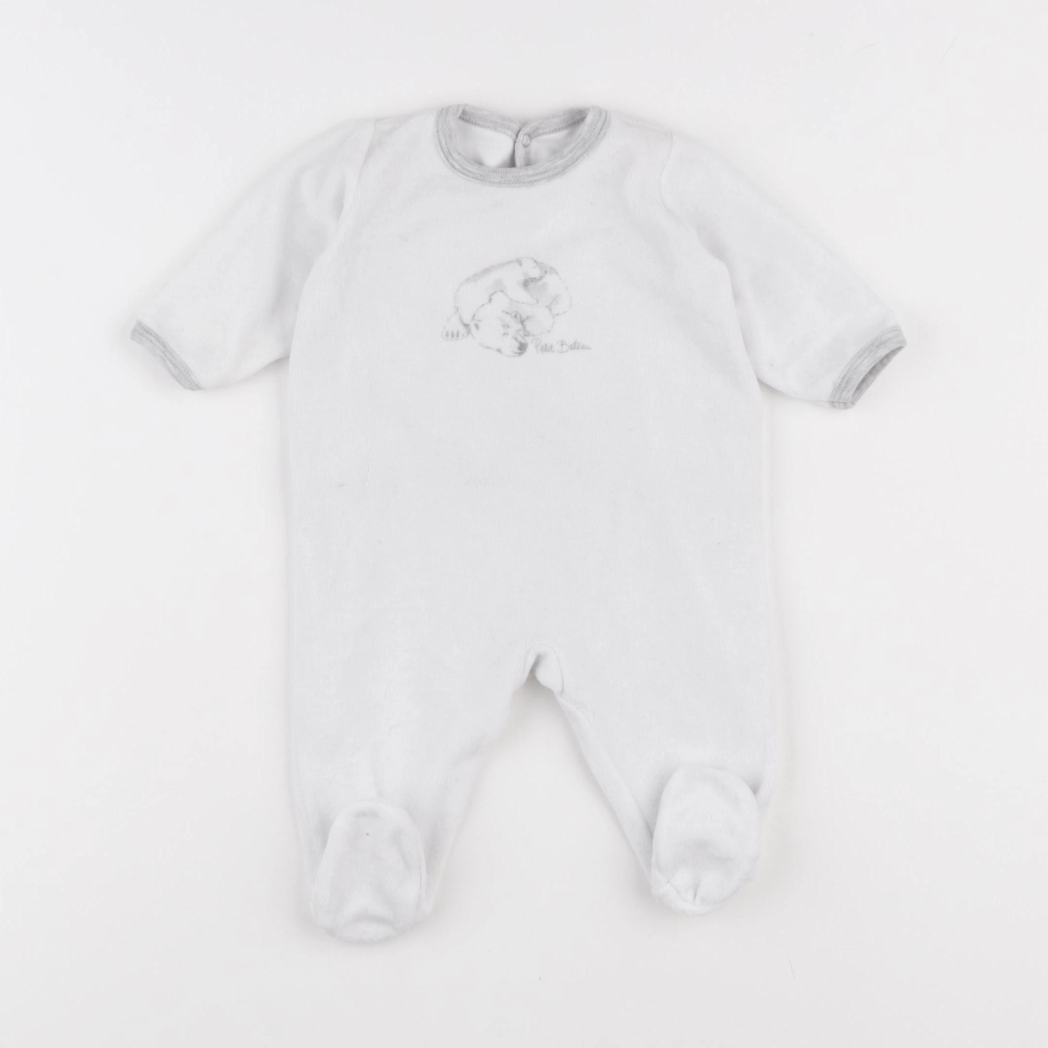Petit Bateau - pyjama velours blanc - 3 mois