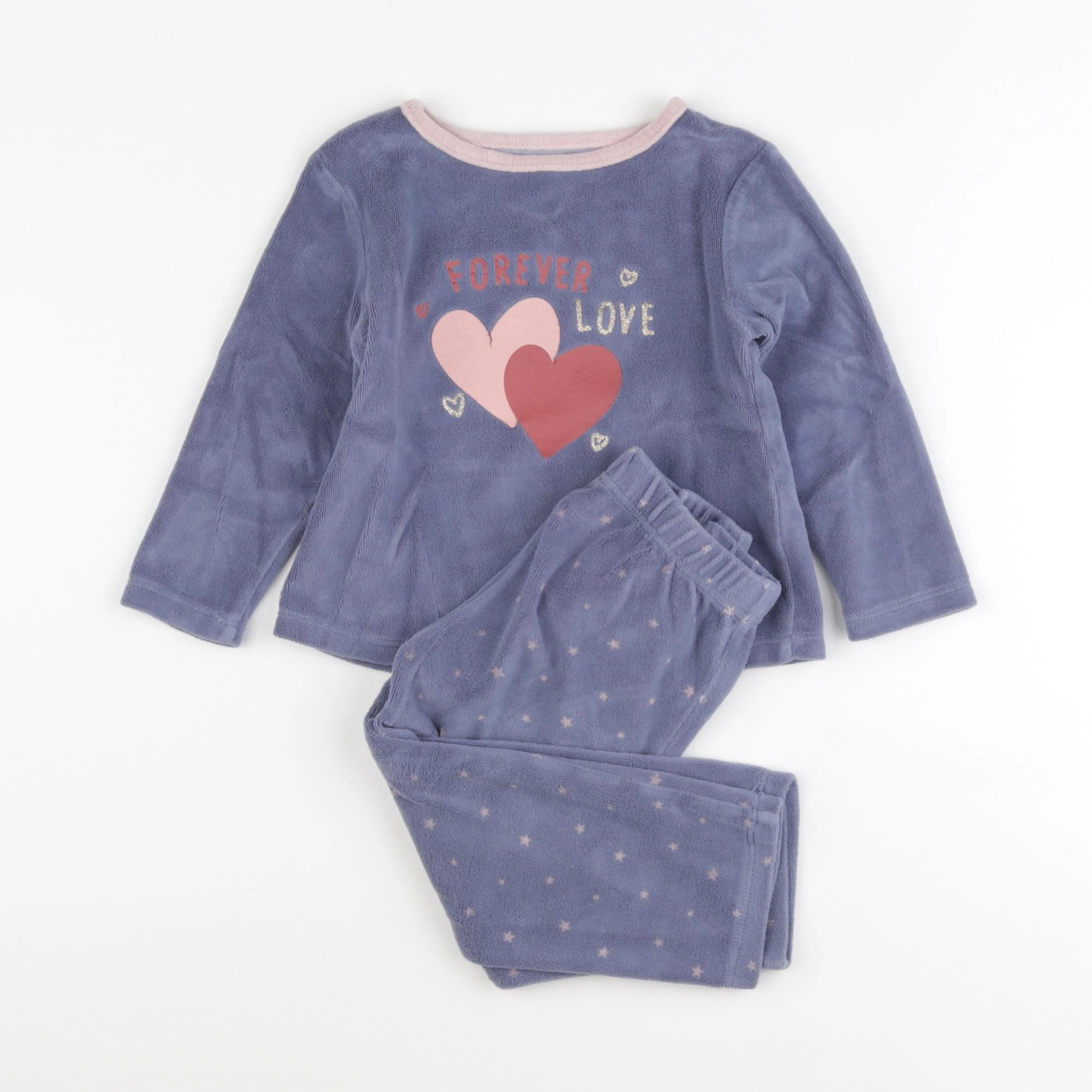 Vertbaudet - pyjama velours violet - 3 ans