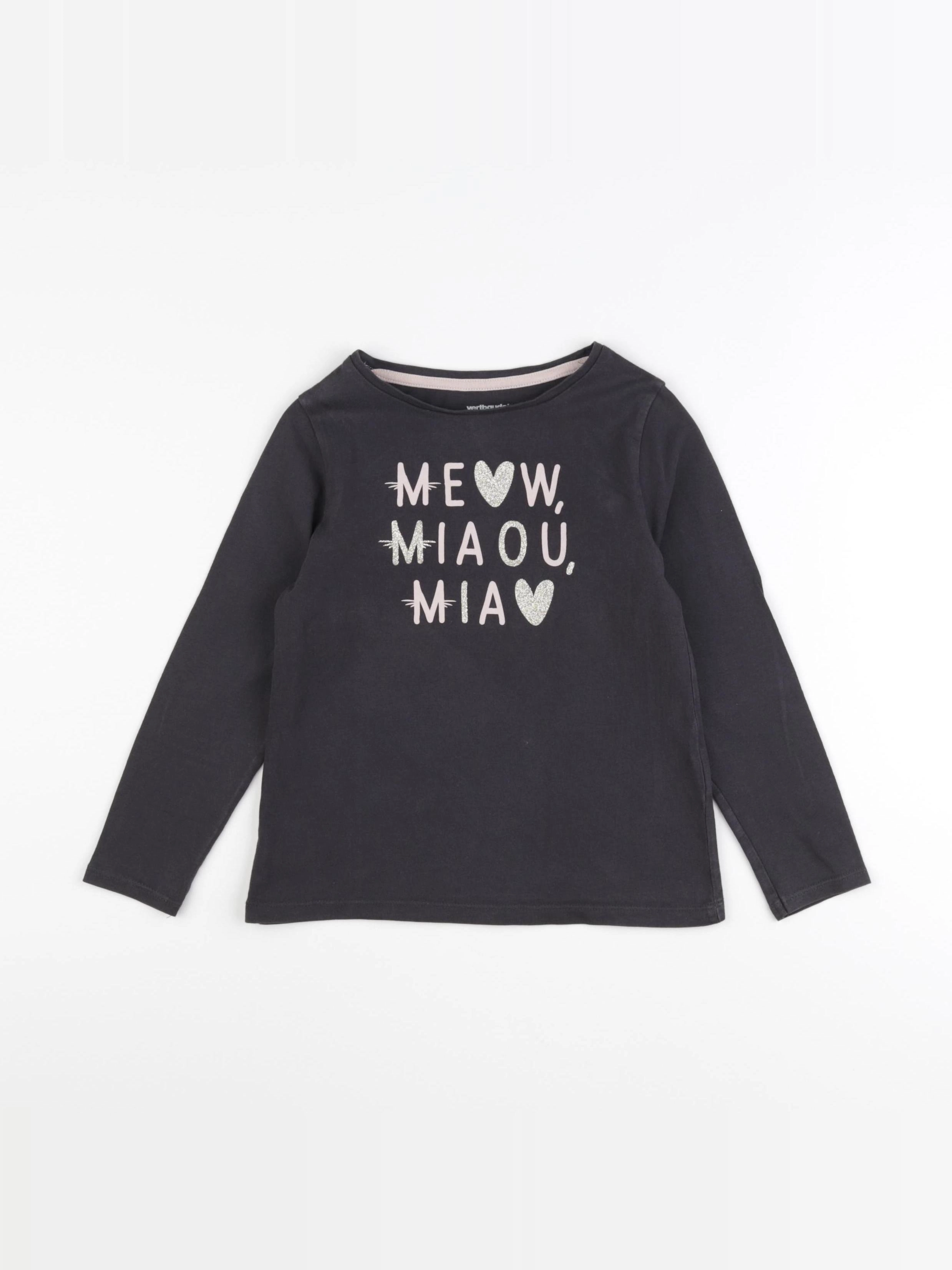 Vertbaudet - tee-shirt noir - 6 ans
