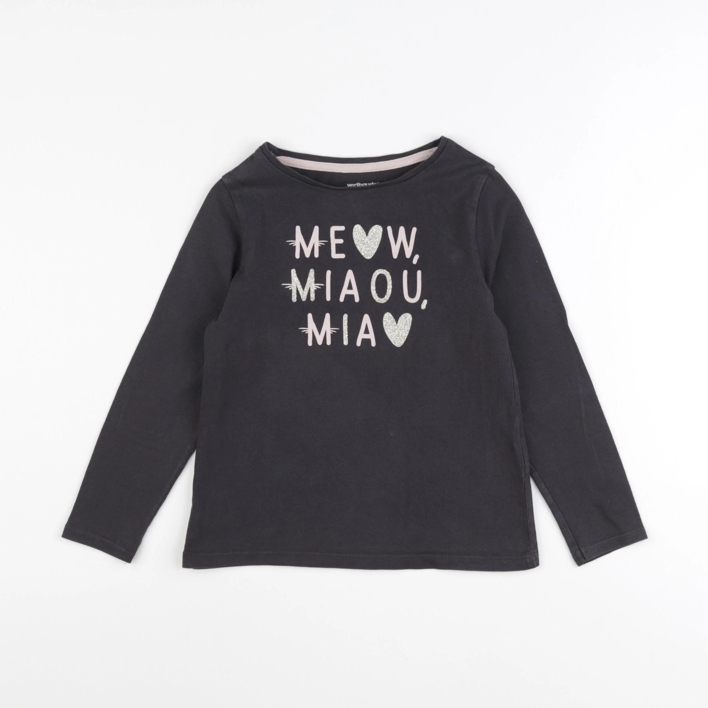 Vertbaudet - tee-shirt noir - 6 ans