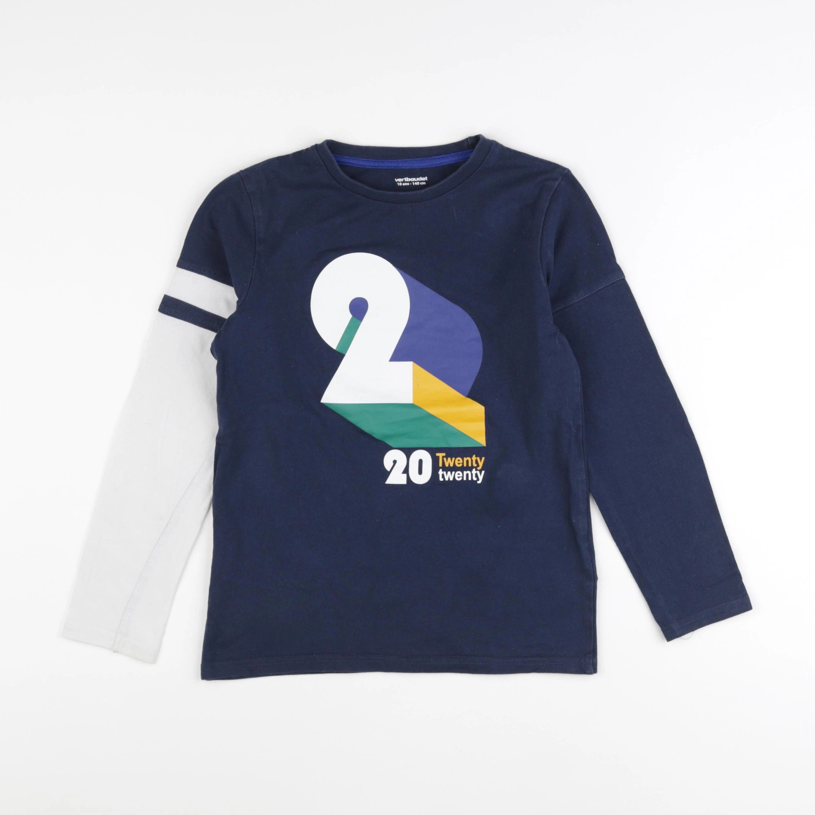 Vertbaudet - tee-shirt bleu - 10 ans