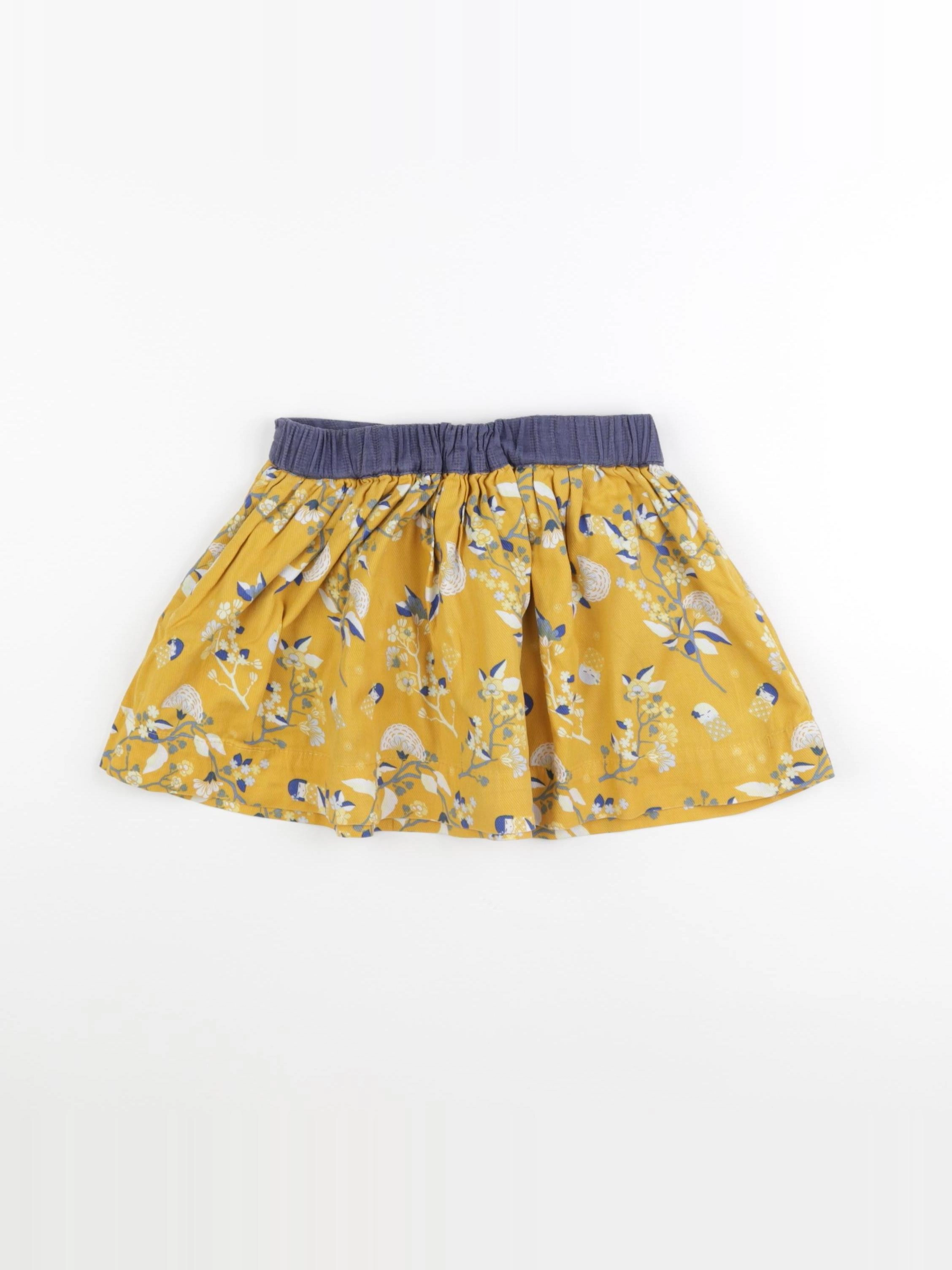Vertbaudet - jupe réversible jaune, bleu - 6 ans