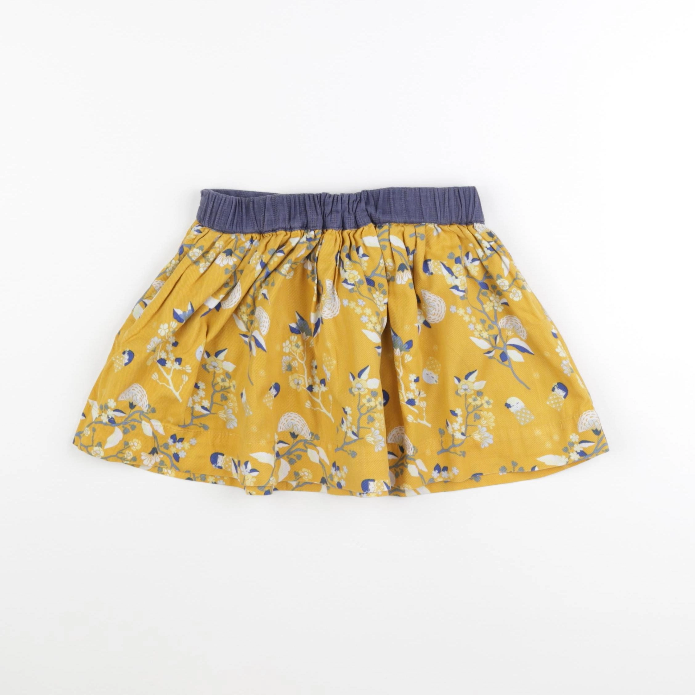 Vertbaudet - jupe réversible jaune, bleu - 6 ans