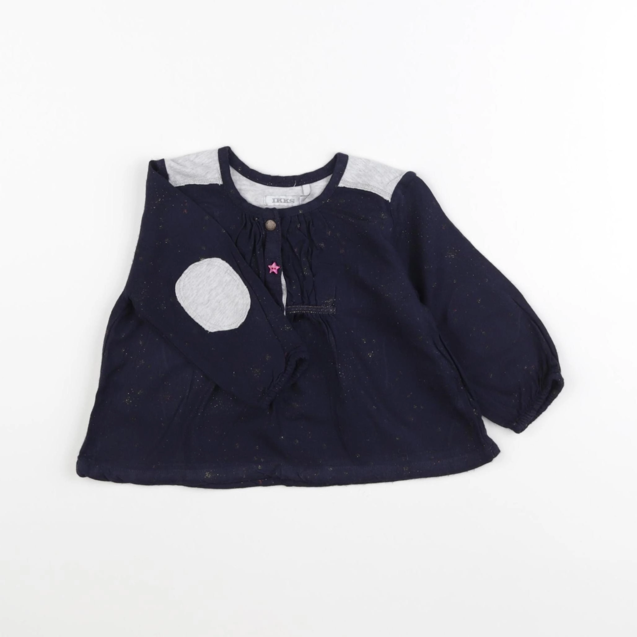 IKKS - blouse bleu - 12 mois