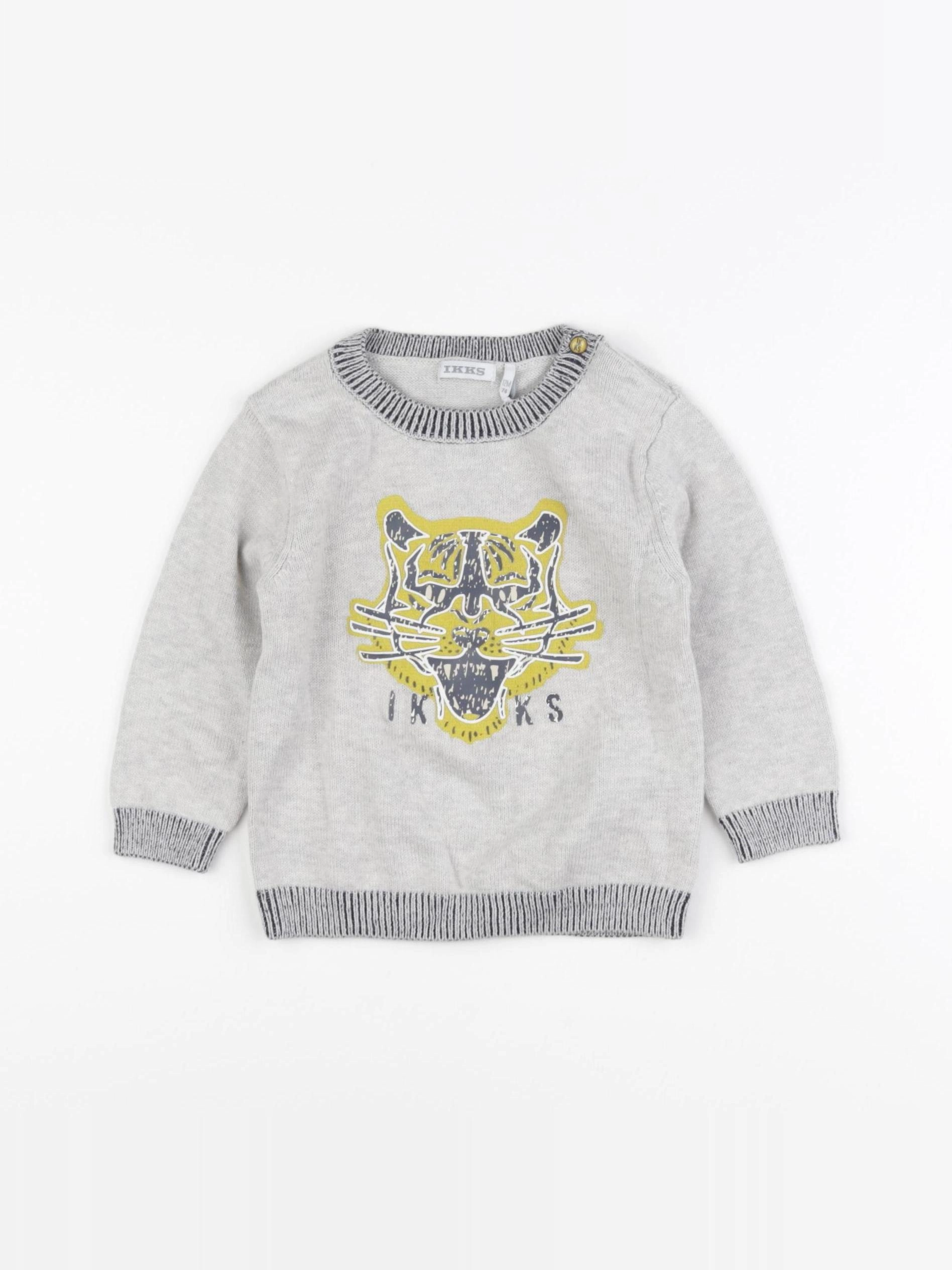 IKKS - pull gris - 12 mois