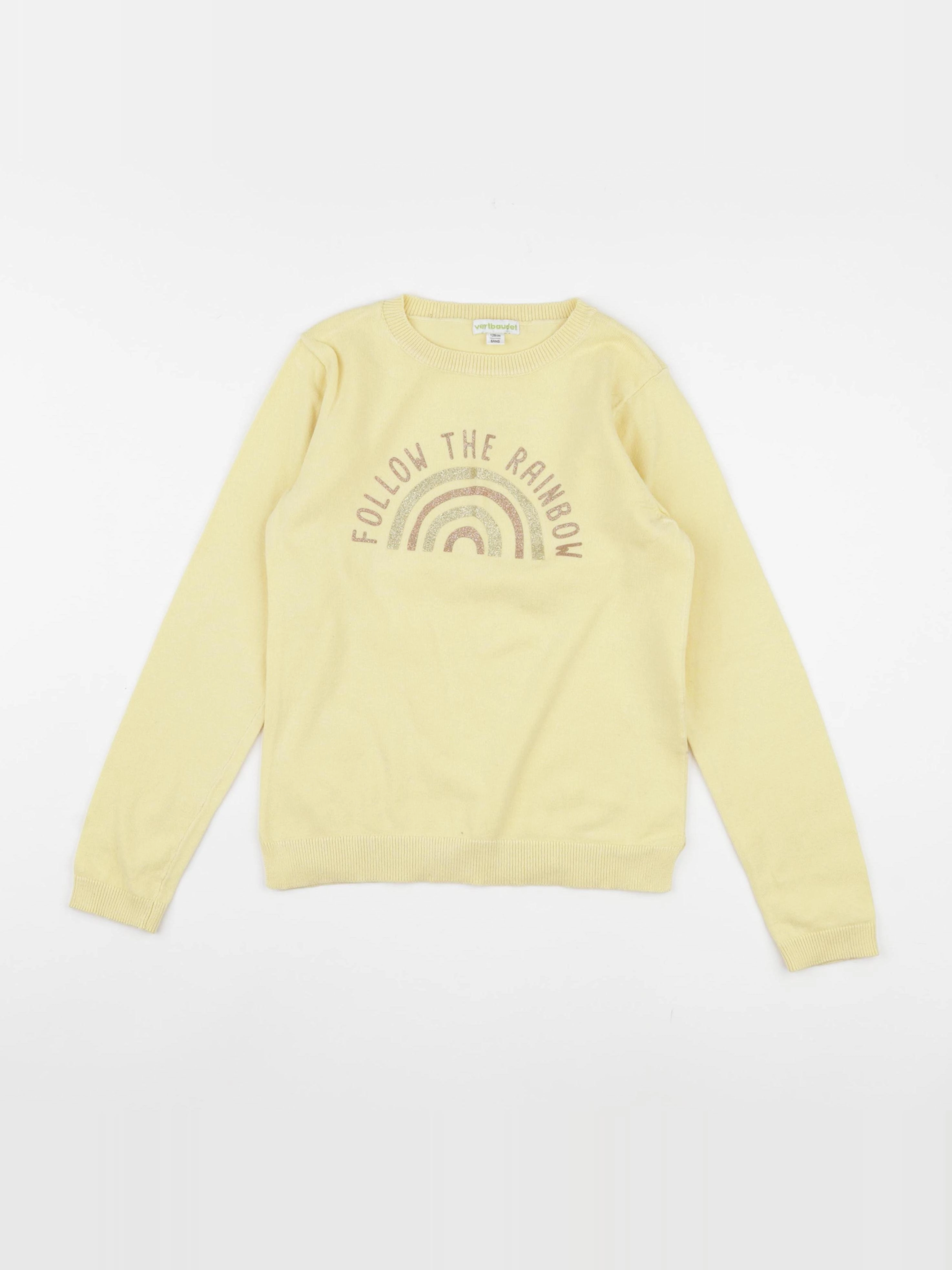 Vertbaudet - sweat jaune - 8 ans