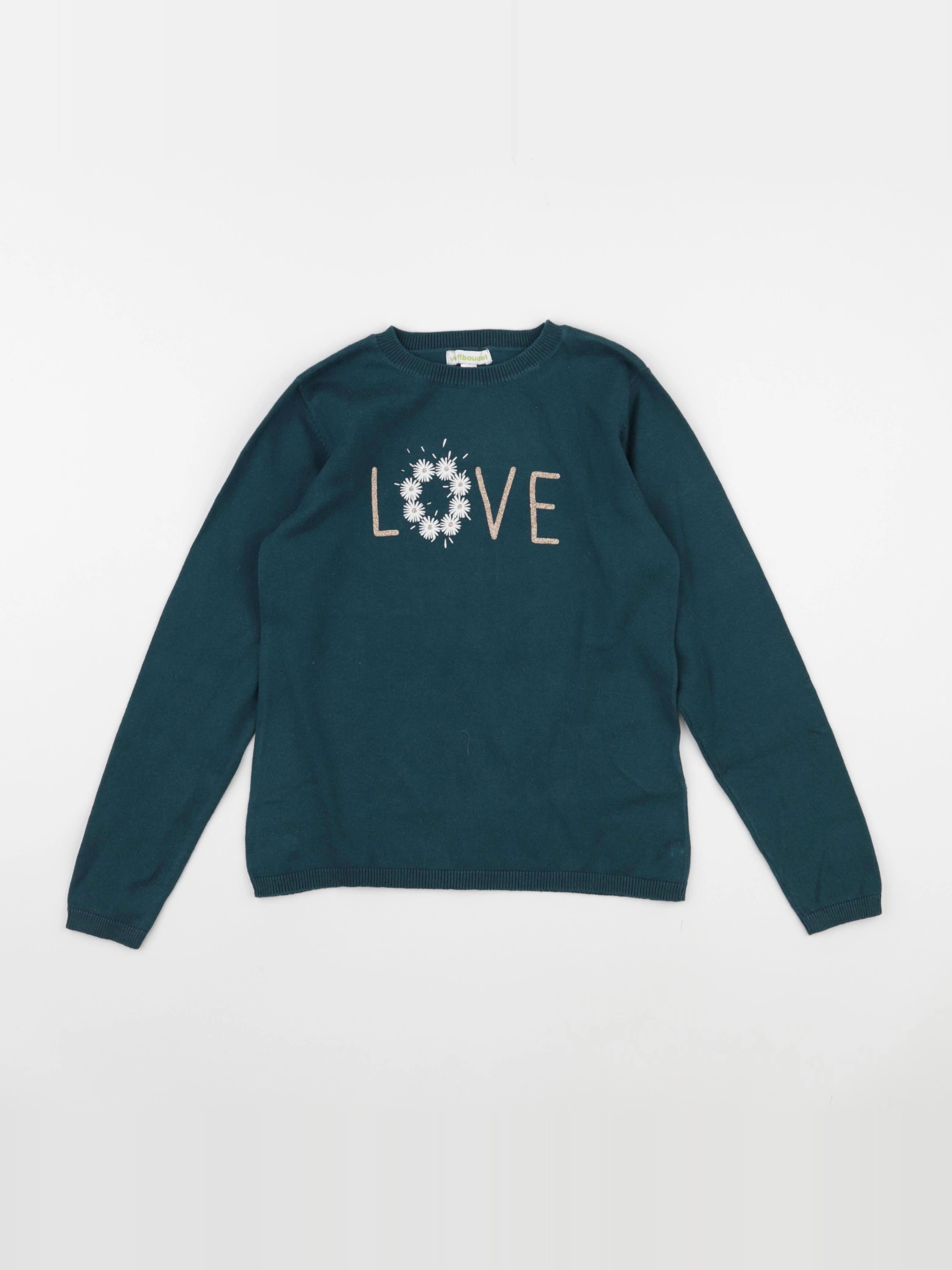 Vertbaudet - pull vert - 8 ans