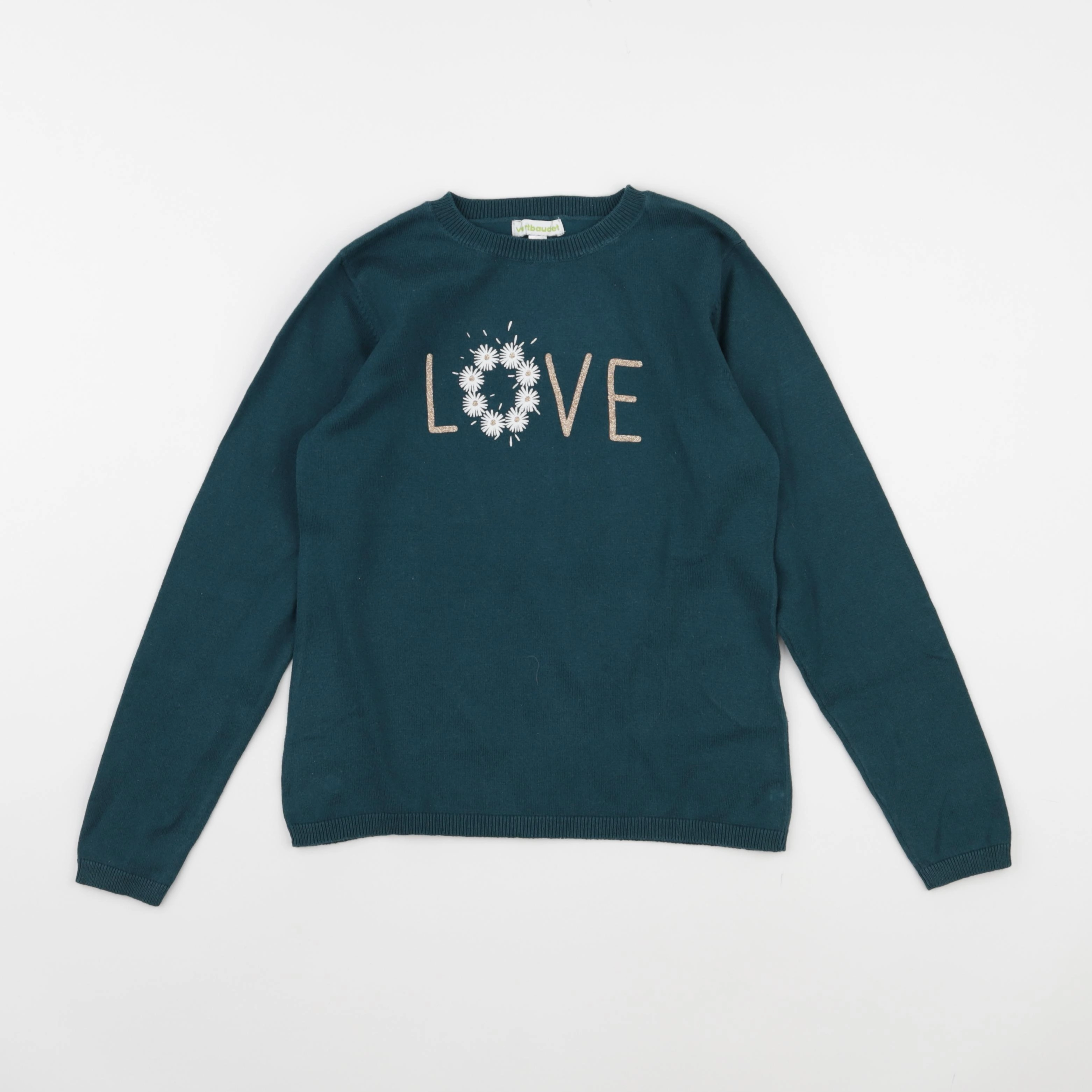 Vertbaudet - pull vert - 8 ans