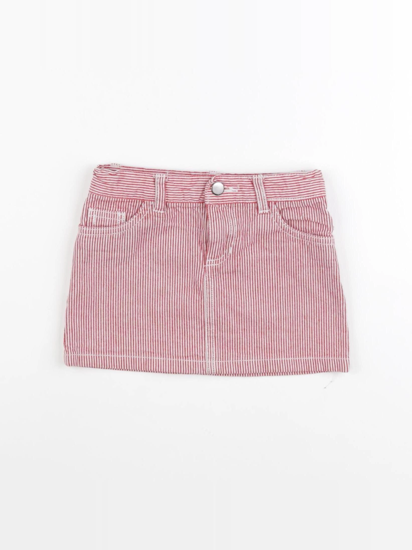 Monoprix - jupe blanc, rouge - 4 ans
