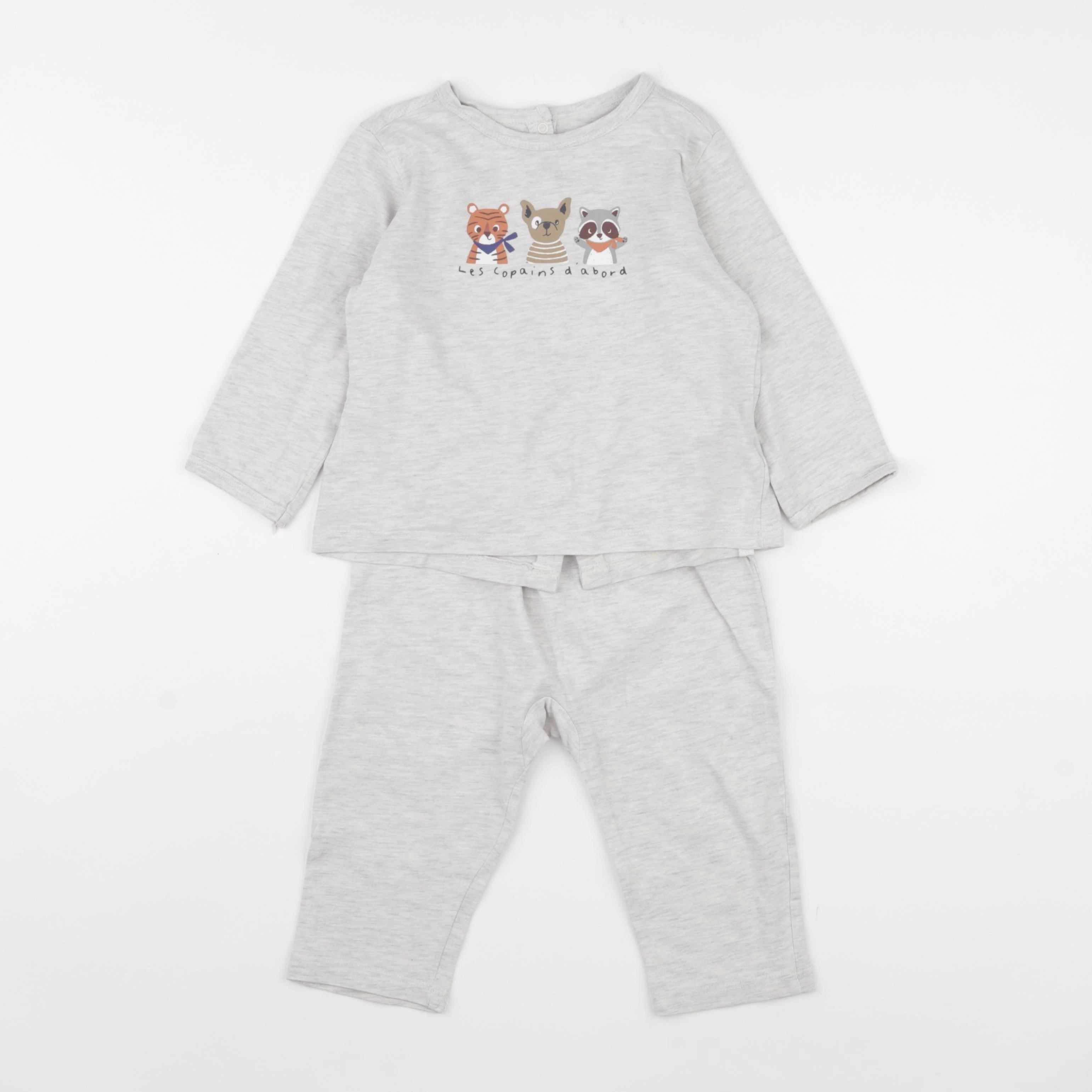 Vertbaudet - pyjama coton gris - 18 mois