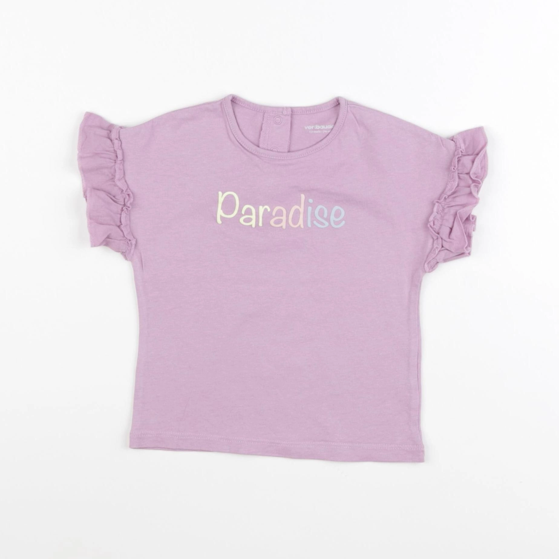 Vertbaudet - tee-shirt violet - 12 mois